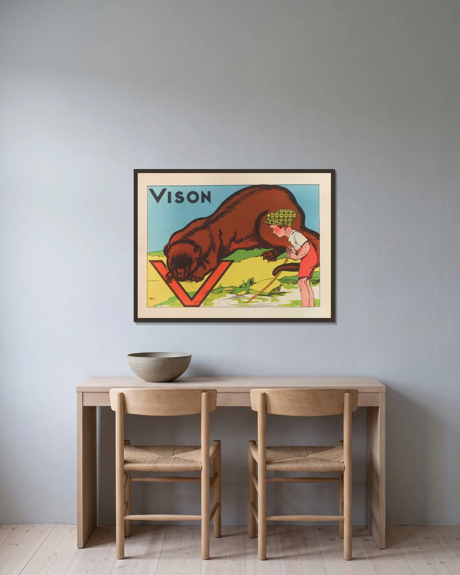 Vison av Gaston Marechaux inramad på en vägg