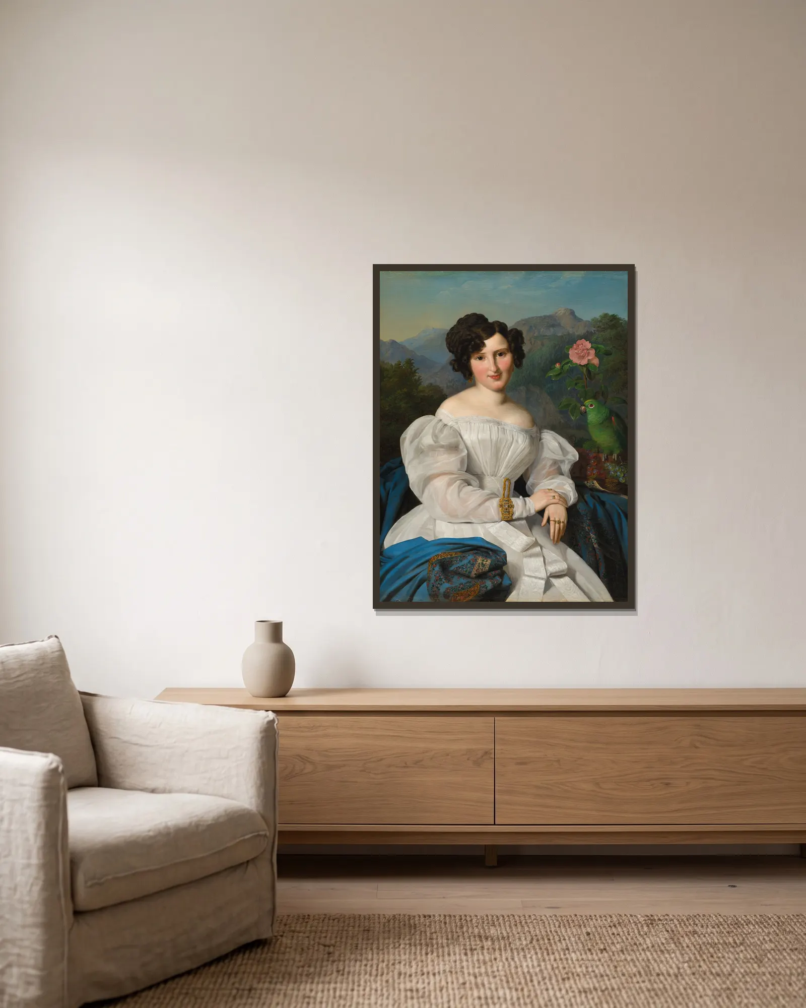 Countess Széchenyi av Ferdinand Georg Waldmüller inramad på en vägg