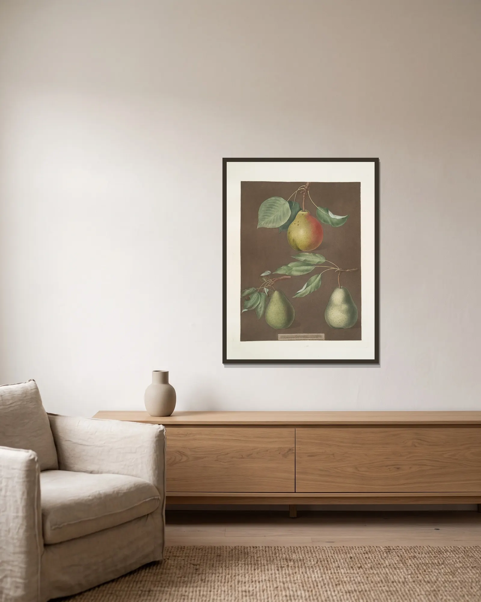 Pears (Cadillac, Paddington and the Saint Marshall). av George Brookshaw inramad på en vägg