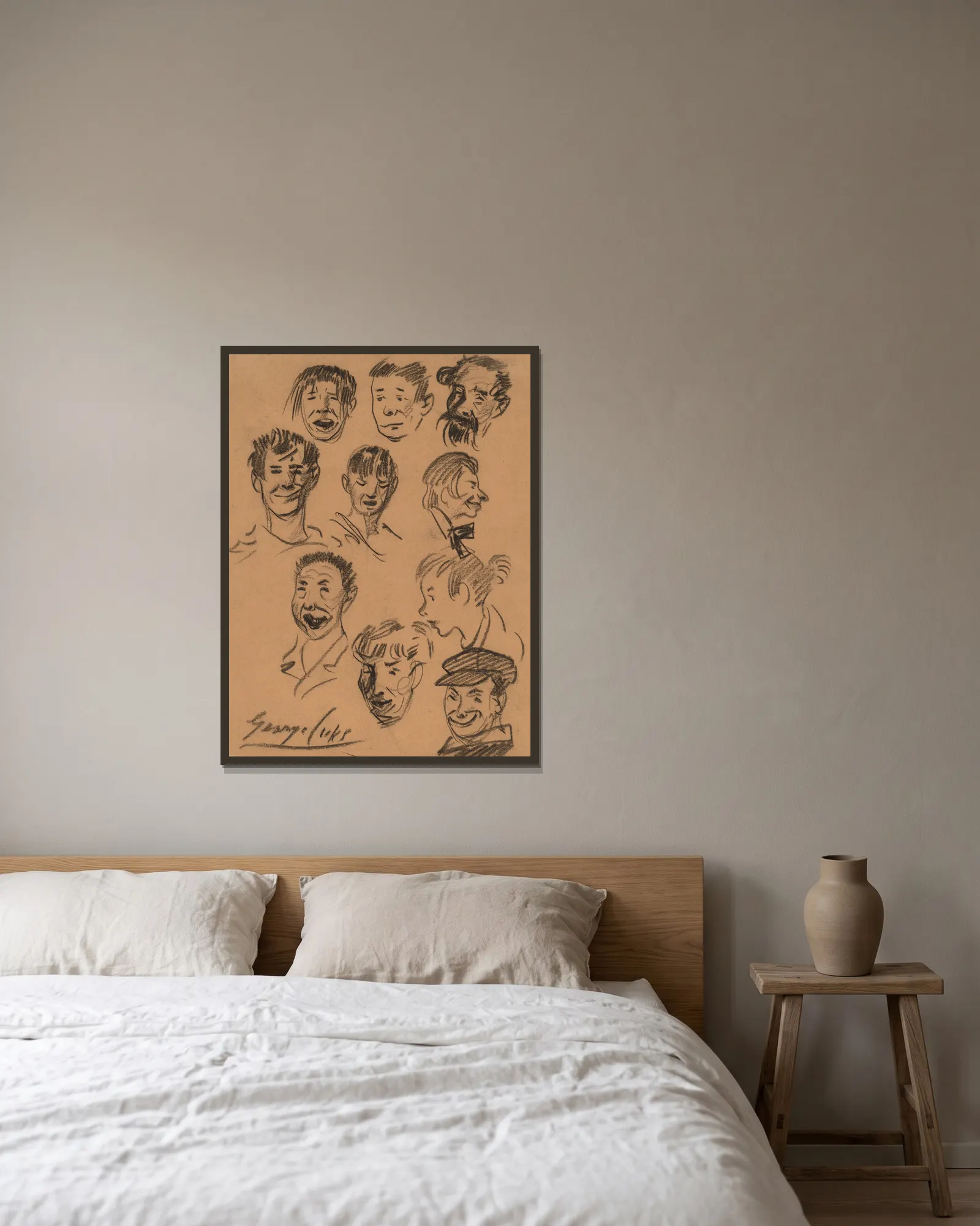 Ten Heads av George Luks inramad på en vägg