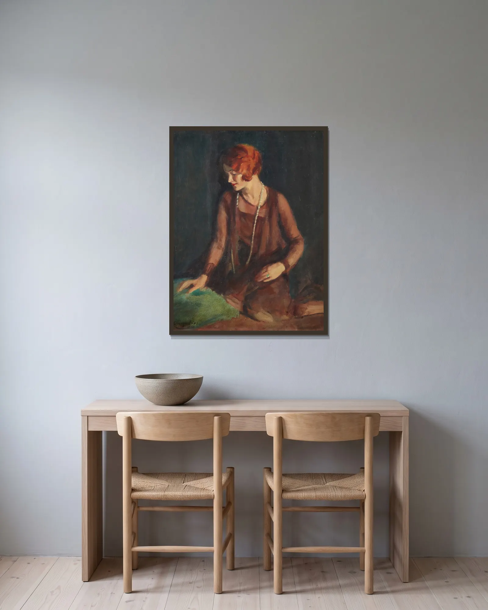 The Redhead av George Luks inramad på en vägg