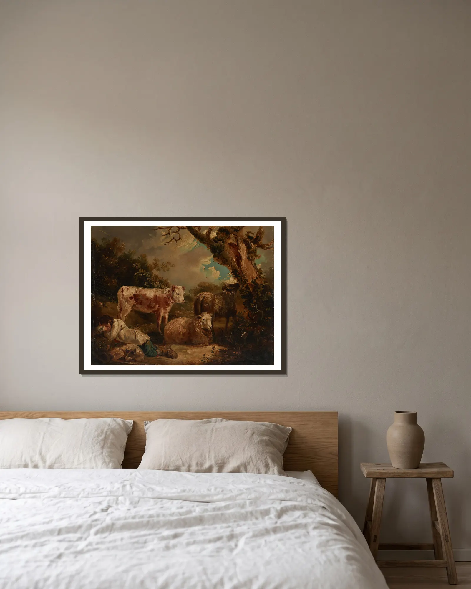The Shepherd’s Rest av George Morland inramad på en vägg