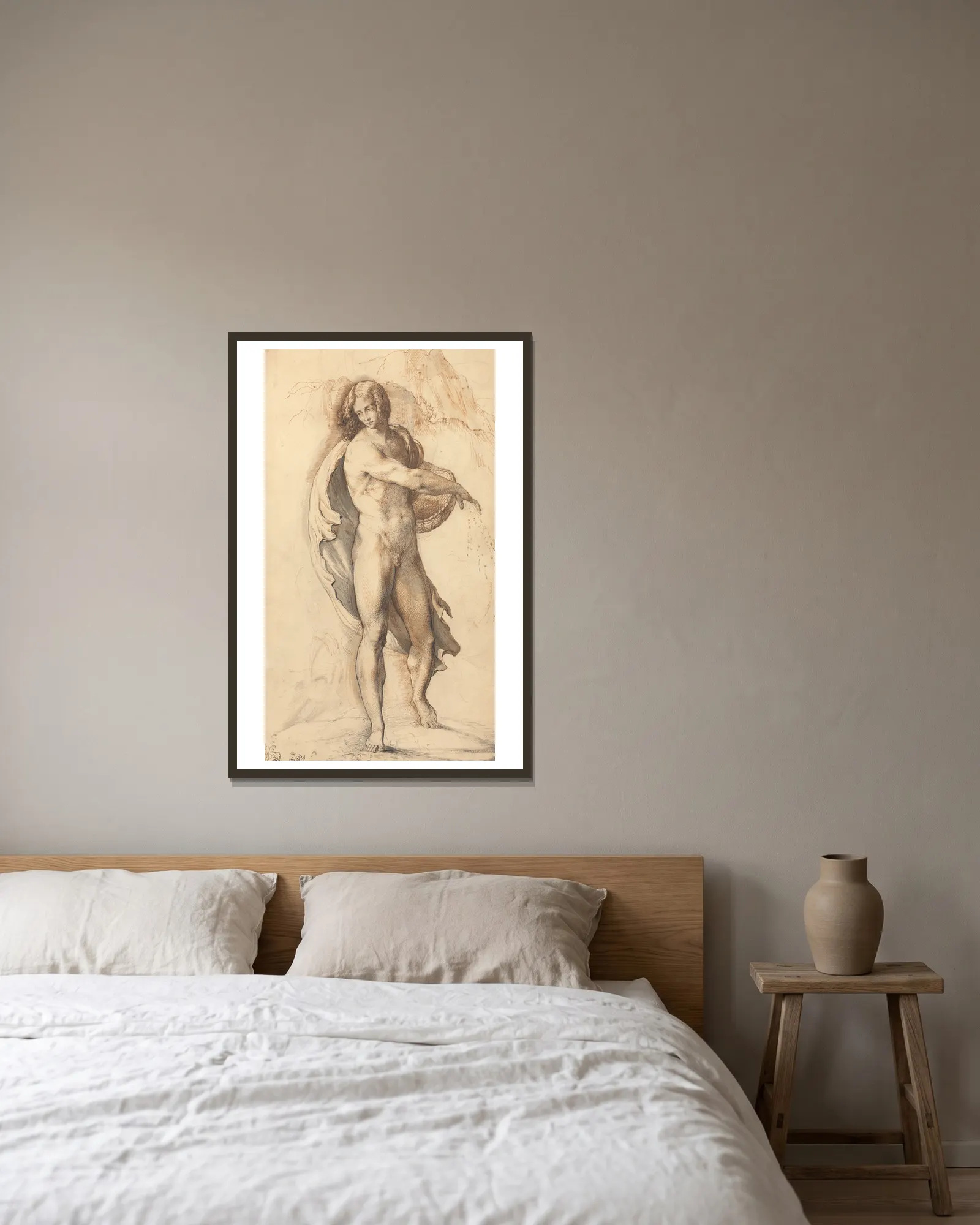 The Sower av George Richmond inramad på en vägg