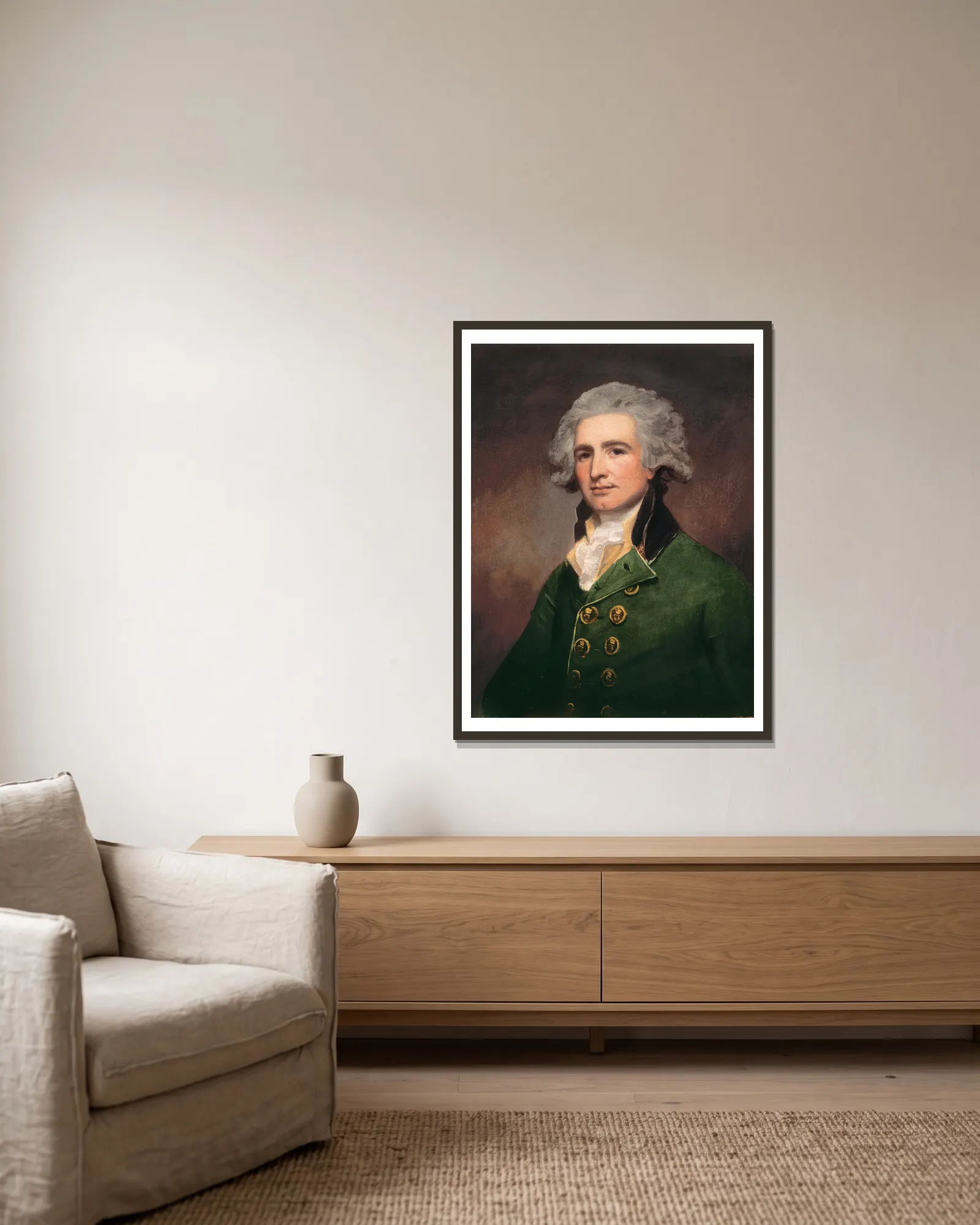 Colonel Robert Abercrombie av George Romney inramad på en vägg