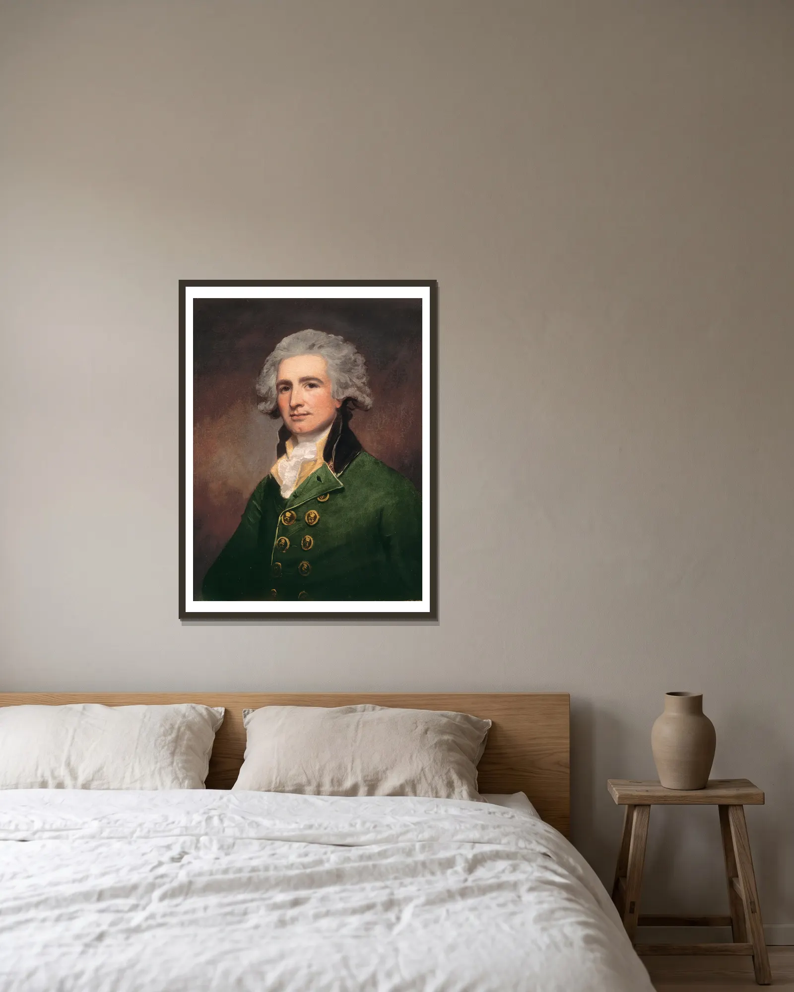 Colonel Robert Abercrombie av George Romney inramad på en vägg
