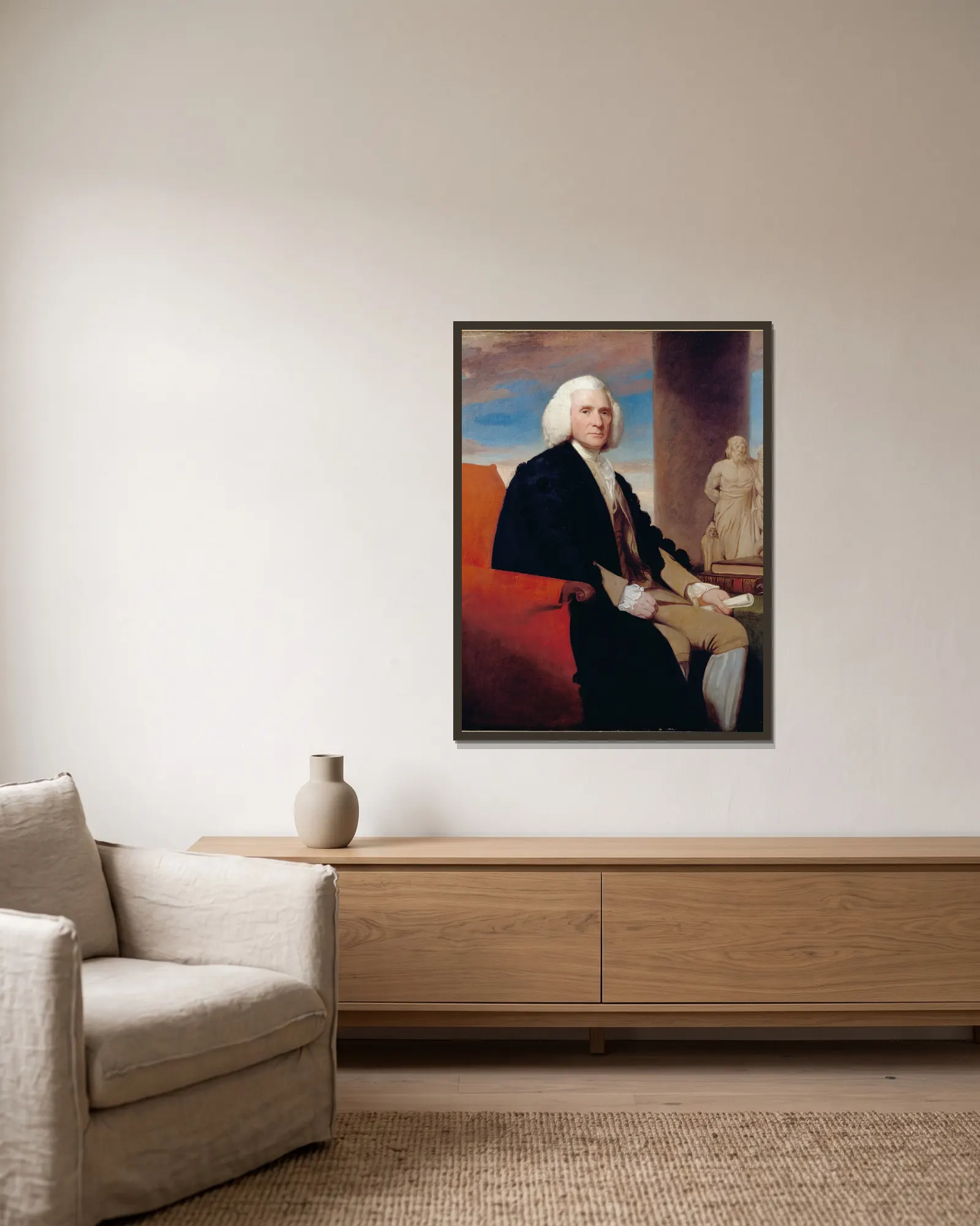 Joseph Allen av George Romney inramad på en vägg