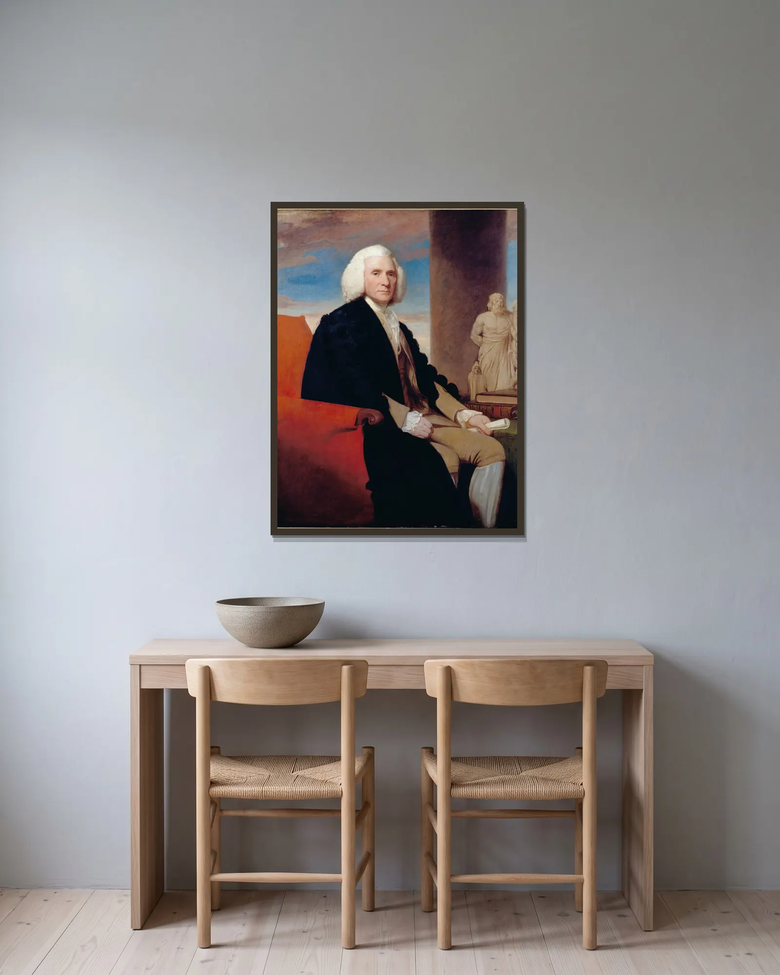 Joseph Allen av George Romney inramad på en vägg