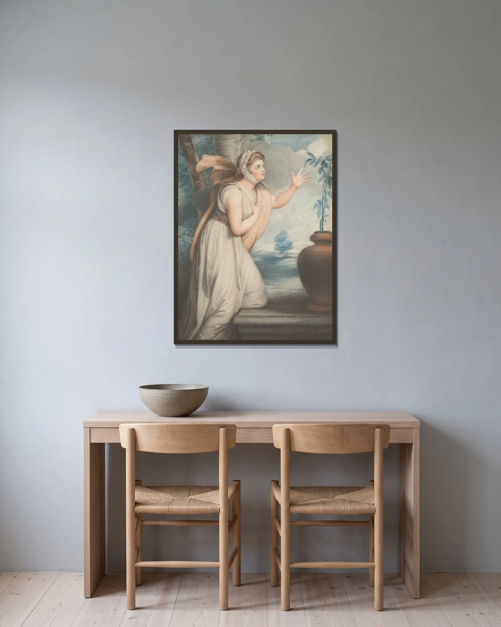 Sensibility av George Romney inramad på en vägg