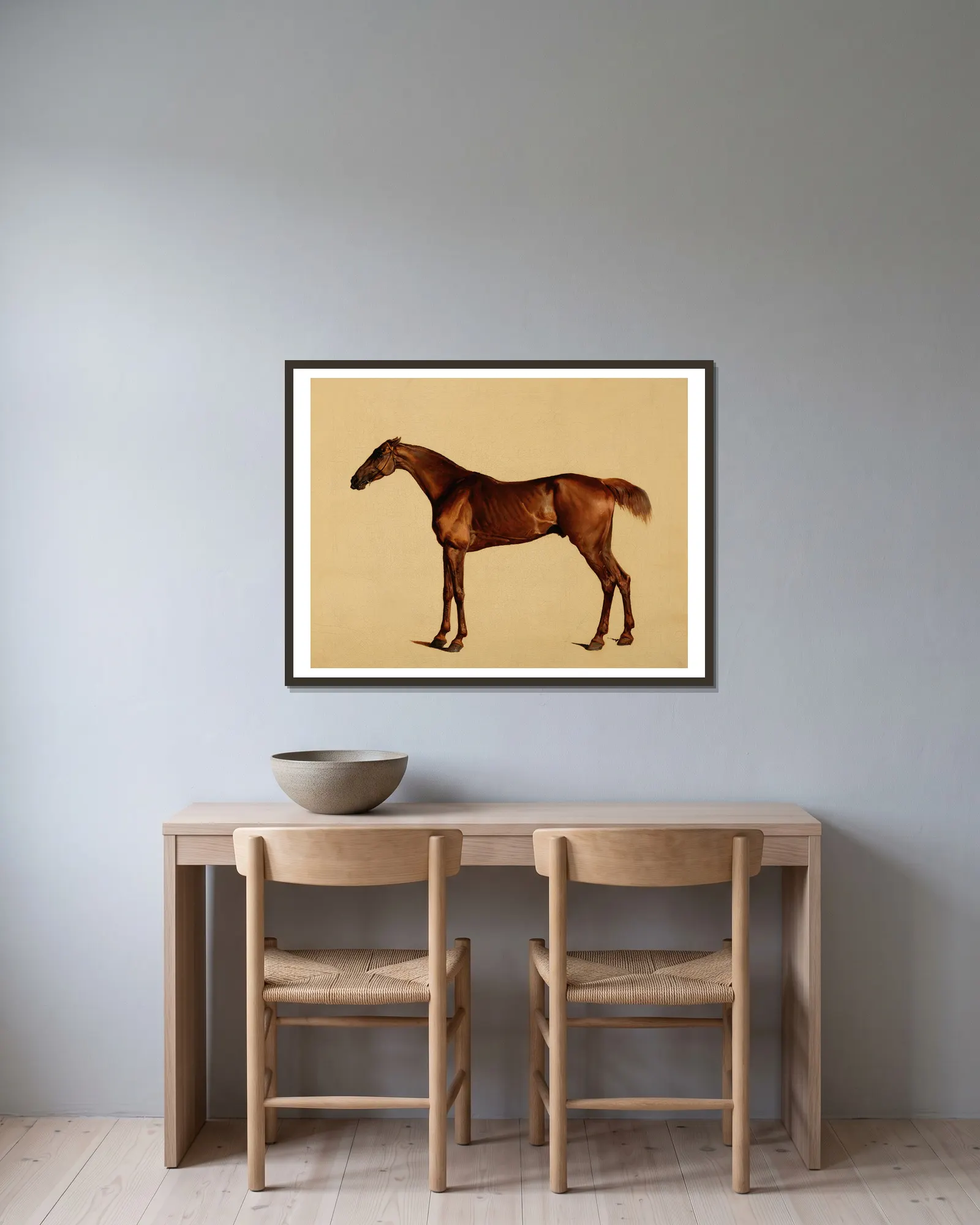 Pangloss av George Stubbs inramad på en vägg
