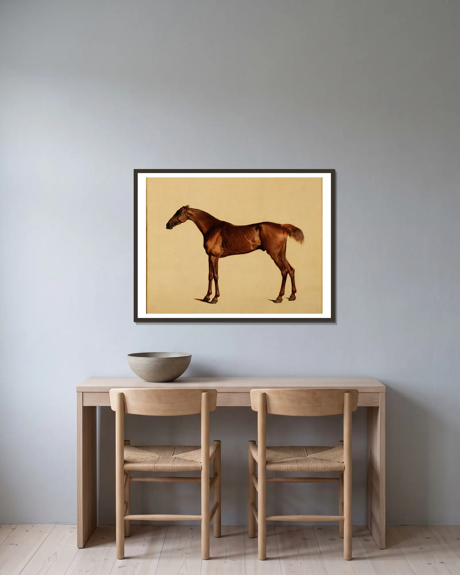Pangloss av George Stubbs inramad på en vägg