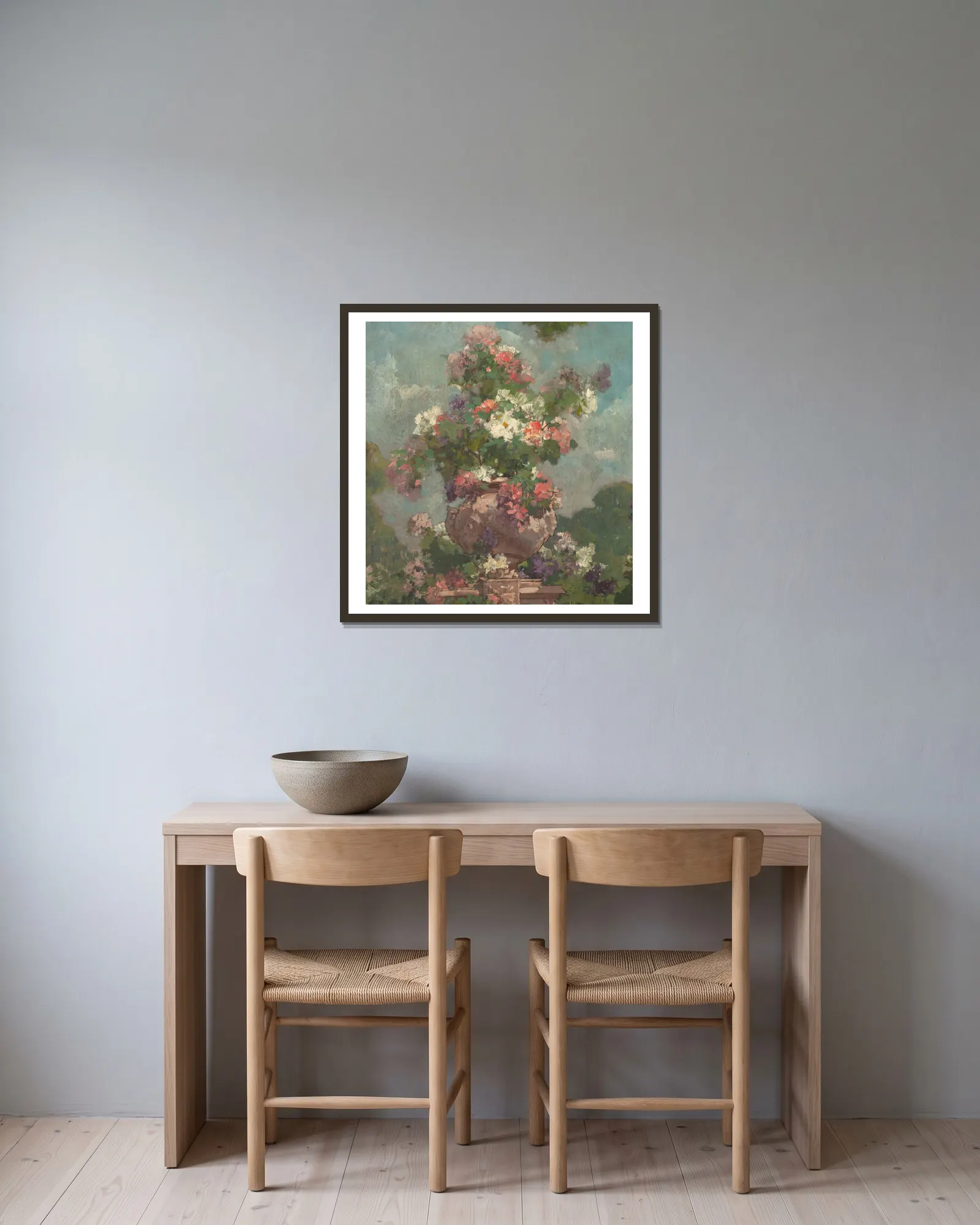 Fleurs av Georges Jeannin inramad på en vägg