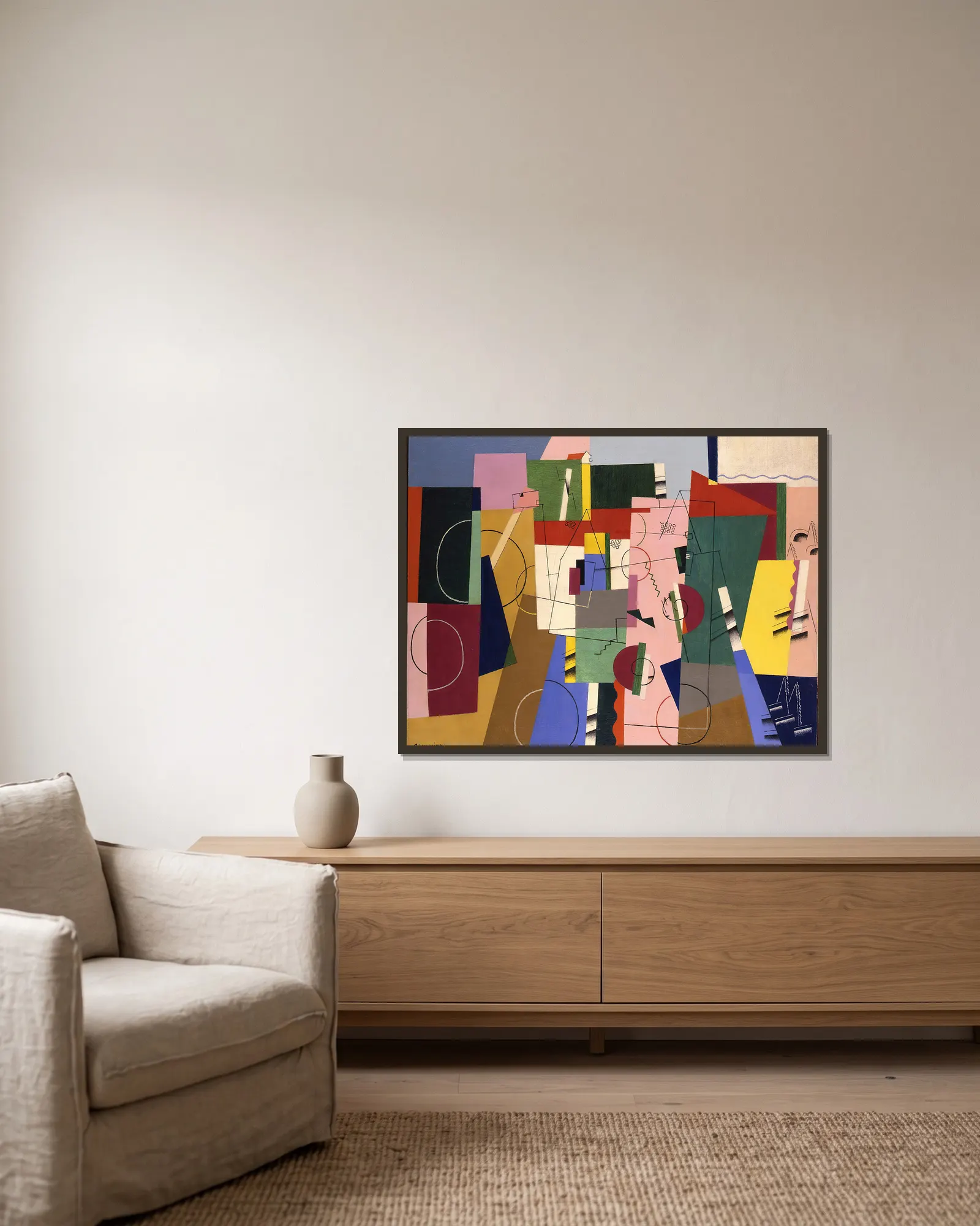 Landscape av Georges Valmier inramad på en vägg