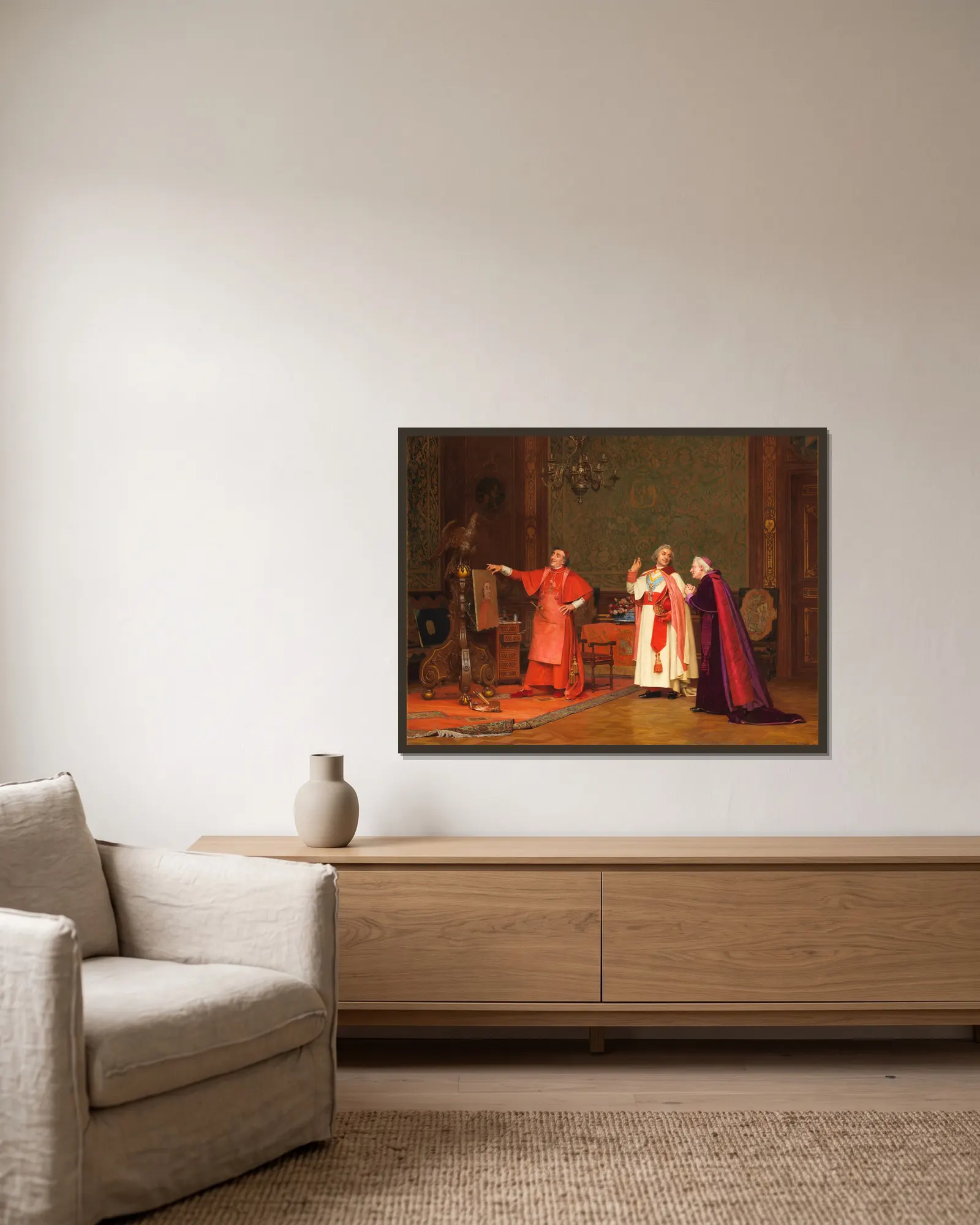 Painted by himself av Jehan Georges Vibert inramad på en vägg