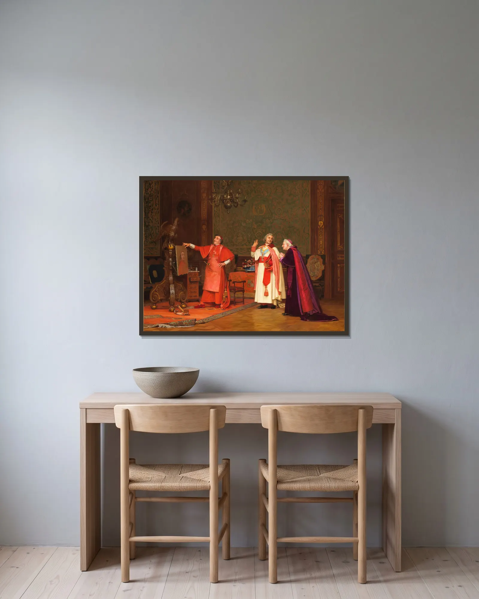 Painted by himself av Jehan Georges Vibert inramad på en vägg