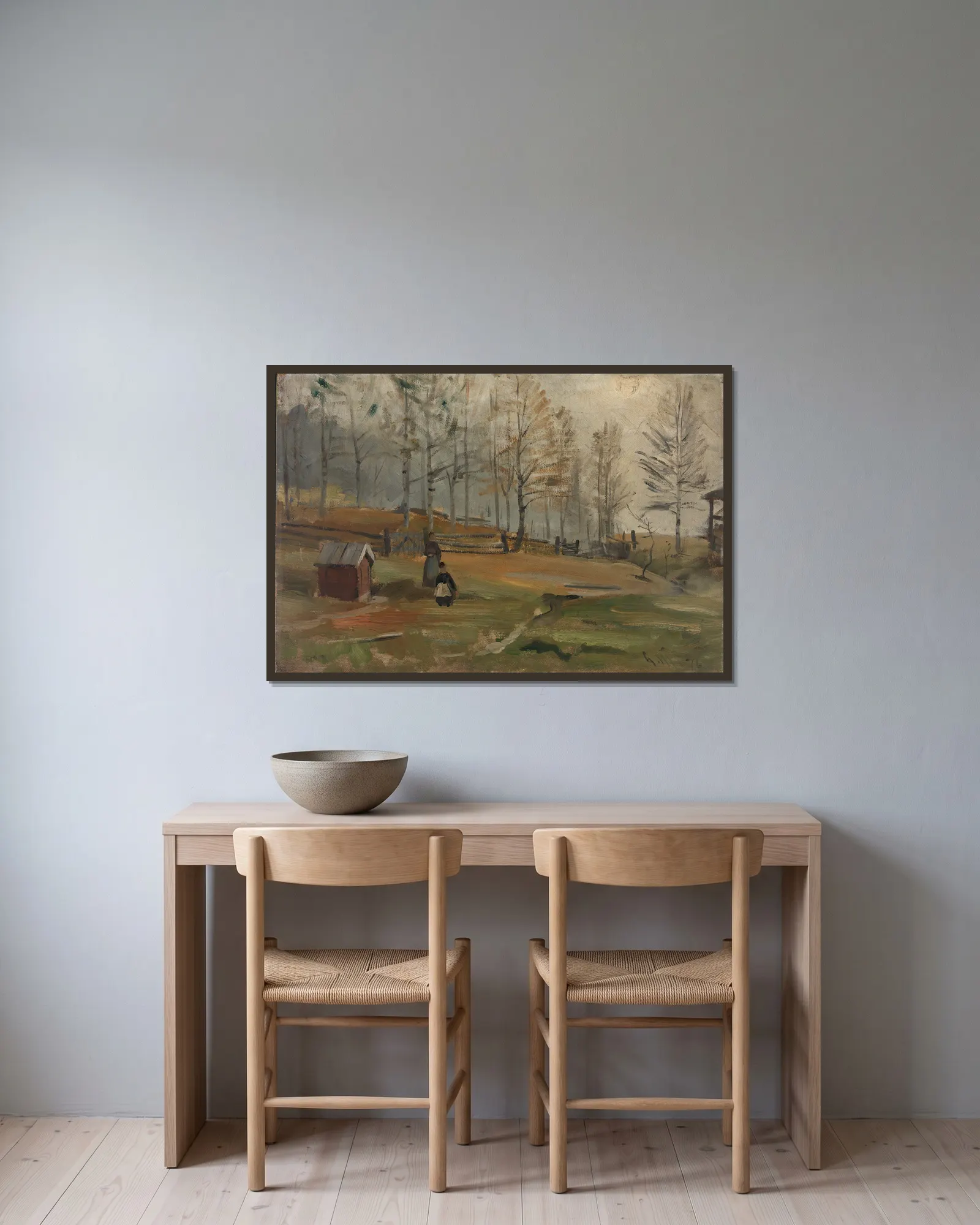 Autumn av Gerhard Munthe inramad på en vägg