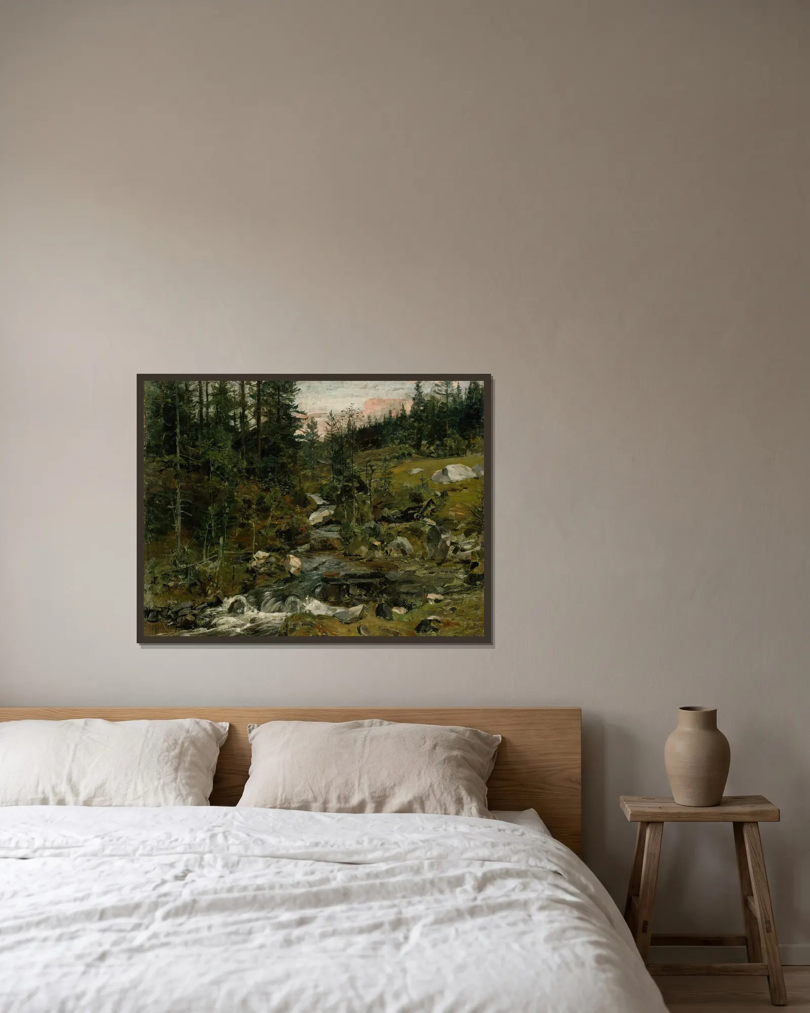 Brook at Øylo av Gerhard Munthe inramad på en vägg