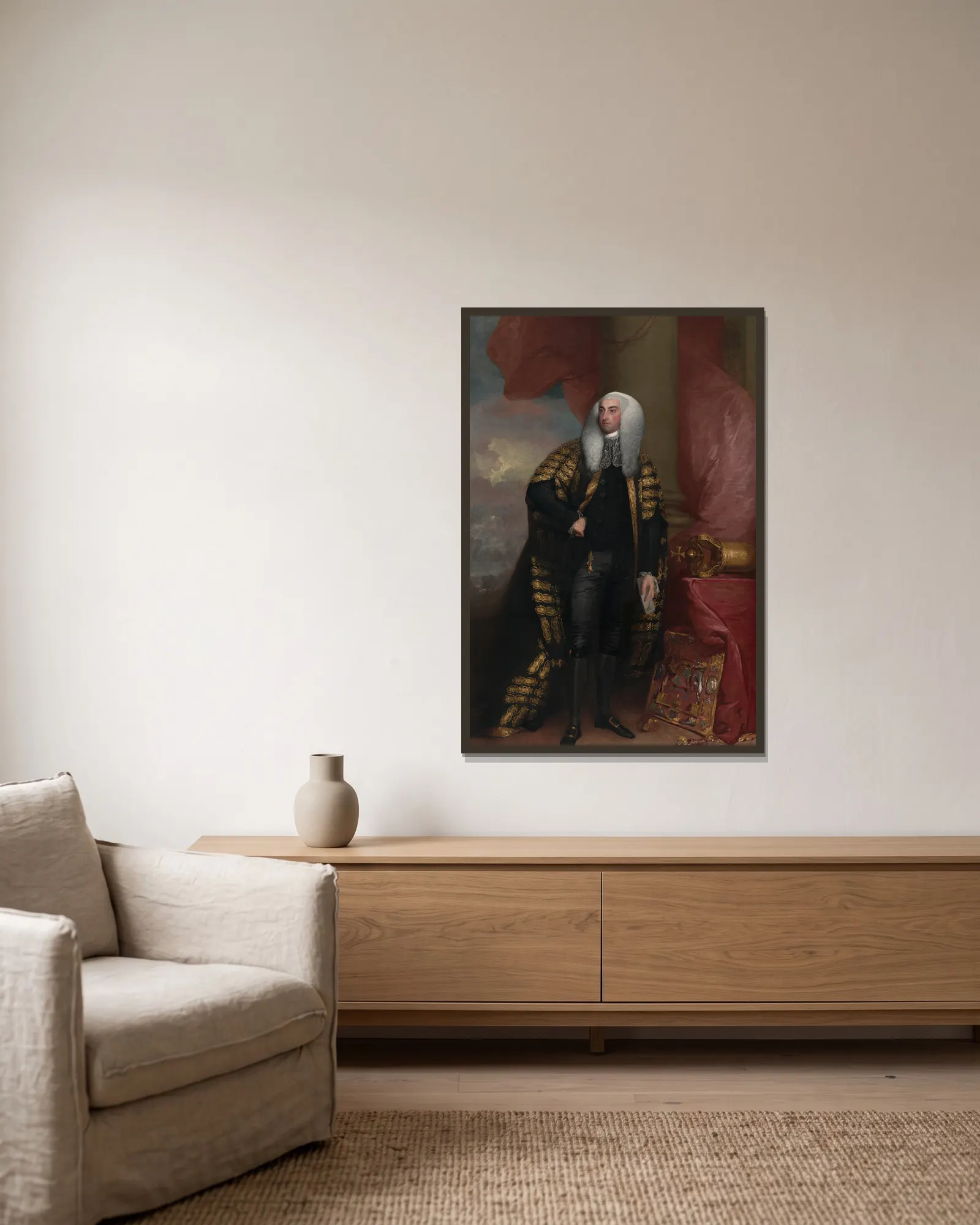 Baron FitzGibbon av Gilbert Stuart inramad på en vägg