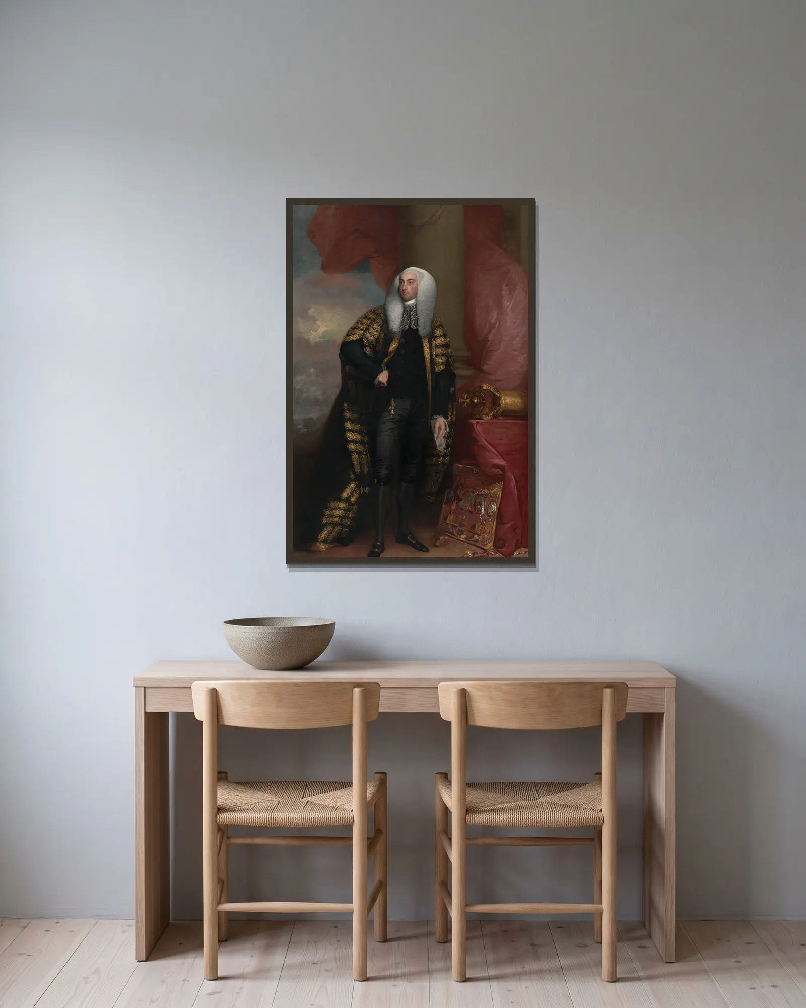 Baron FitzGibbon av Gilbert Stuart inramad på en vägg