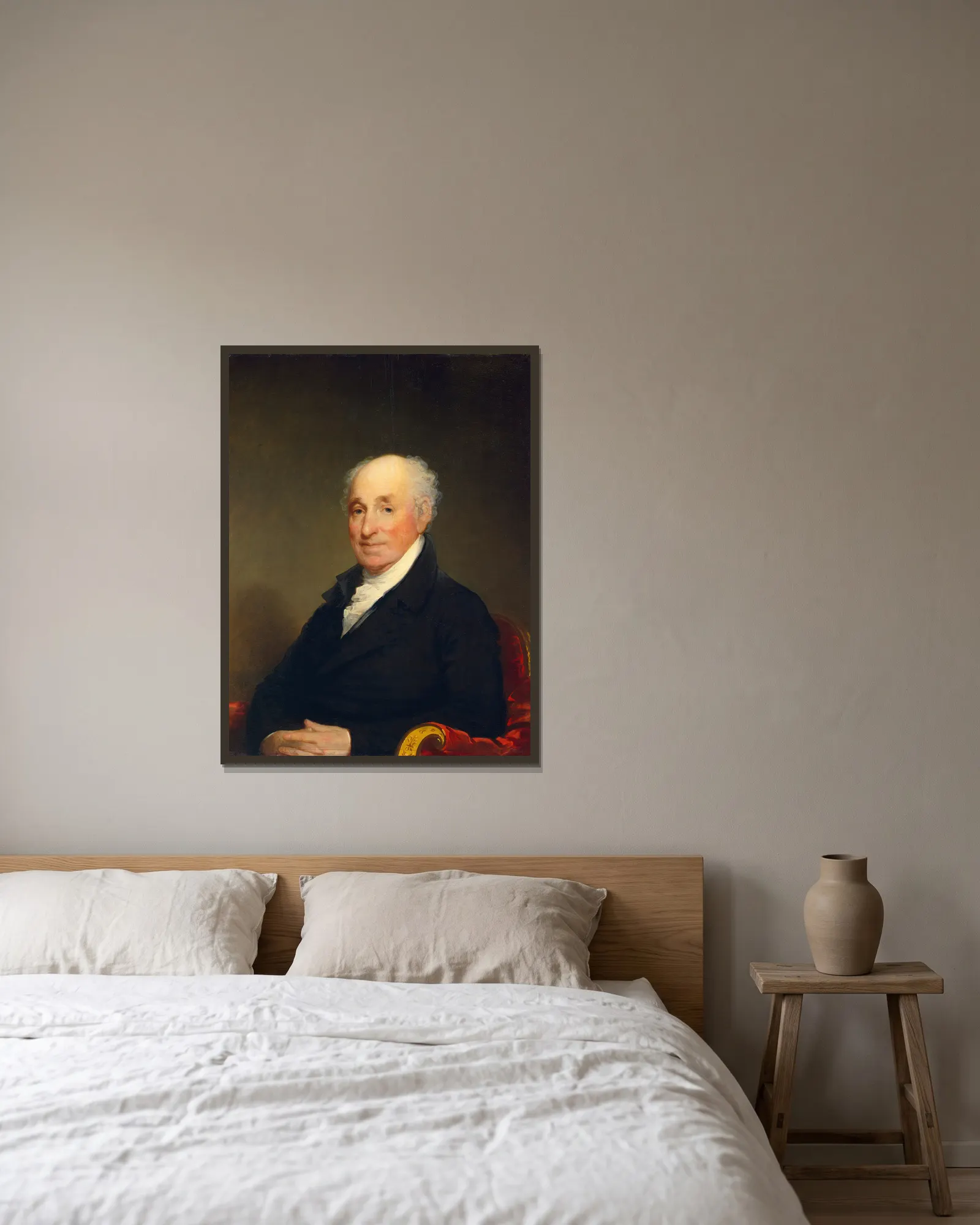 General Amasa Davis av Gilbert Stuart inramad på en vägg