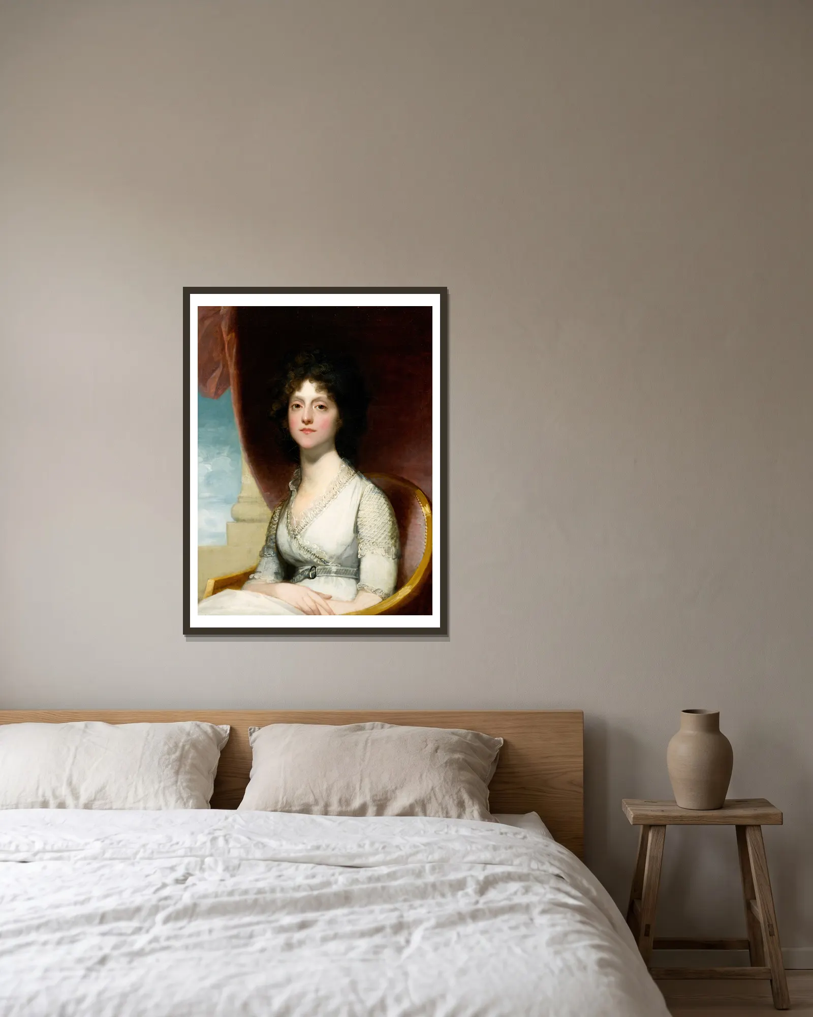 Marianne Ashley Walker av Gilbert Stuart inramad på en vägg