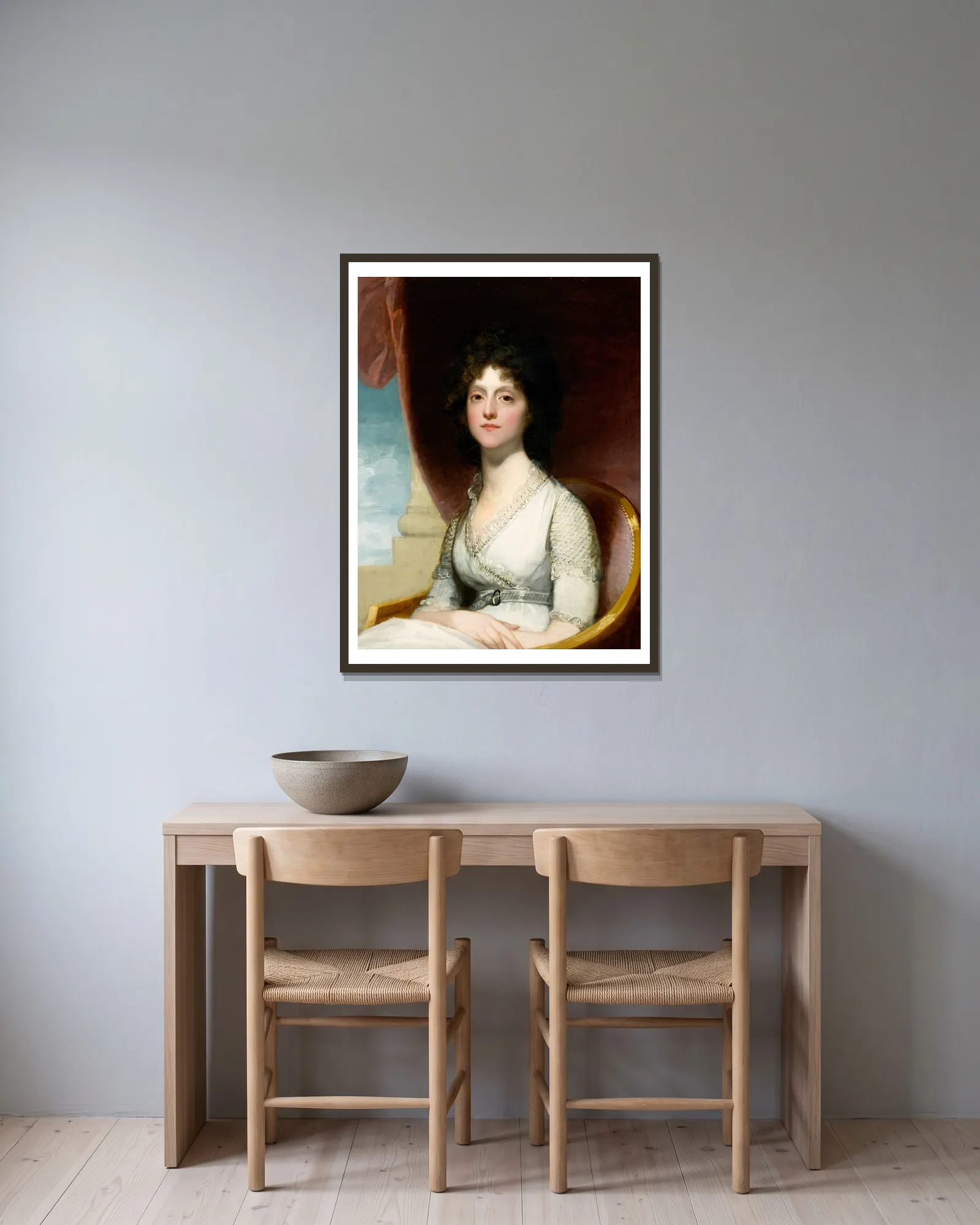 Marianne Ashley Walker av Gilbert Stuart inramad på en vägg