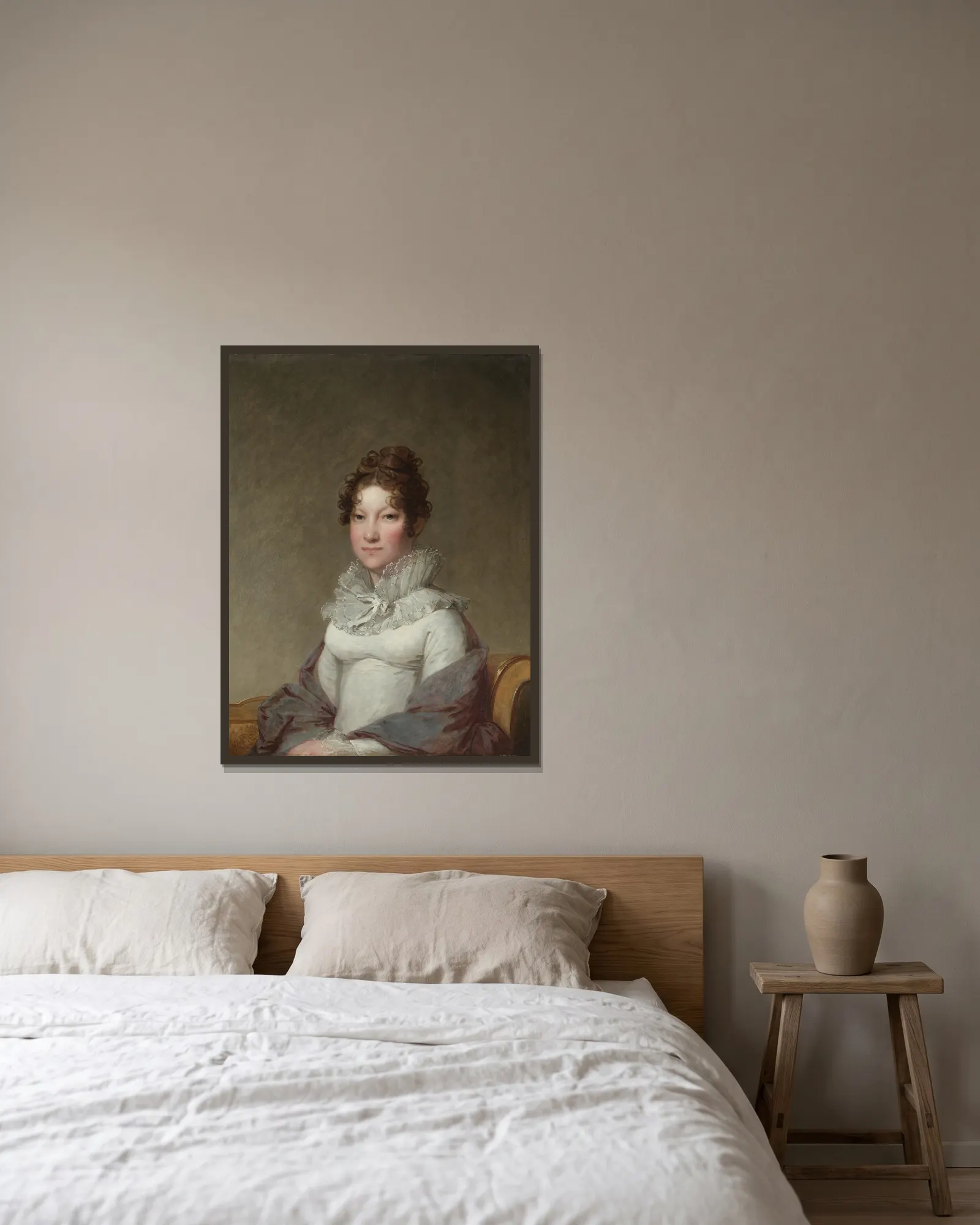 Mary Campbell Stuart av Gilbert Stuart inramad på en vägg