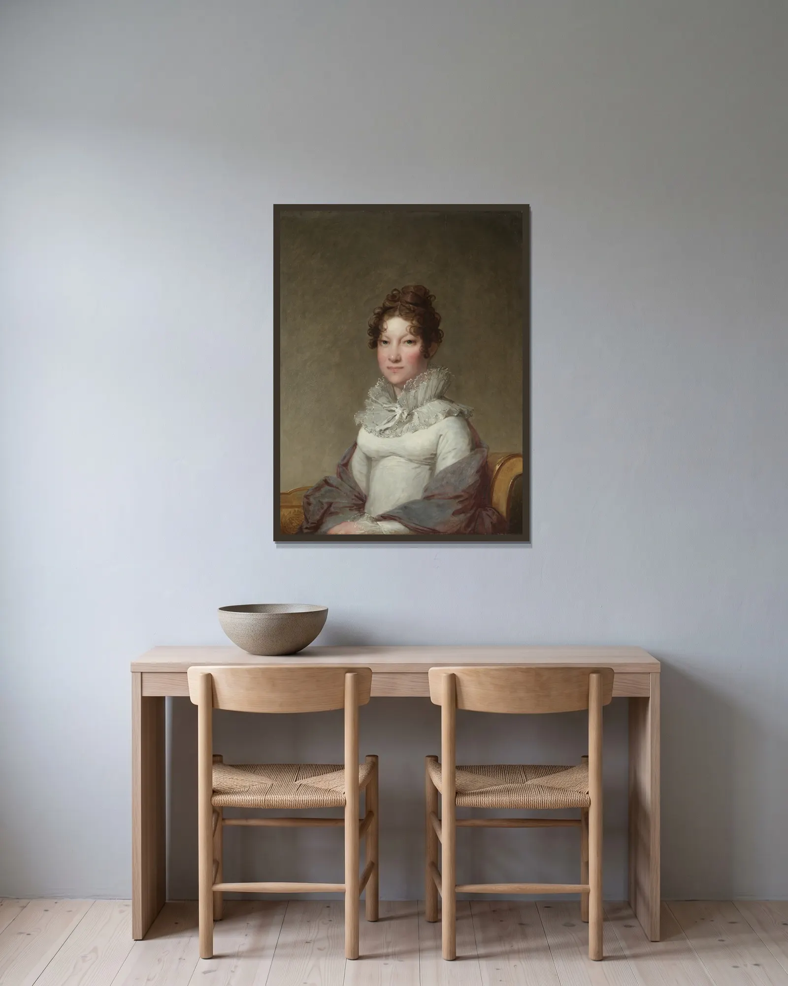 Mary Campbell Stuart av Gilbert Stuart inramad på en vägg