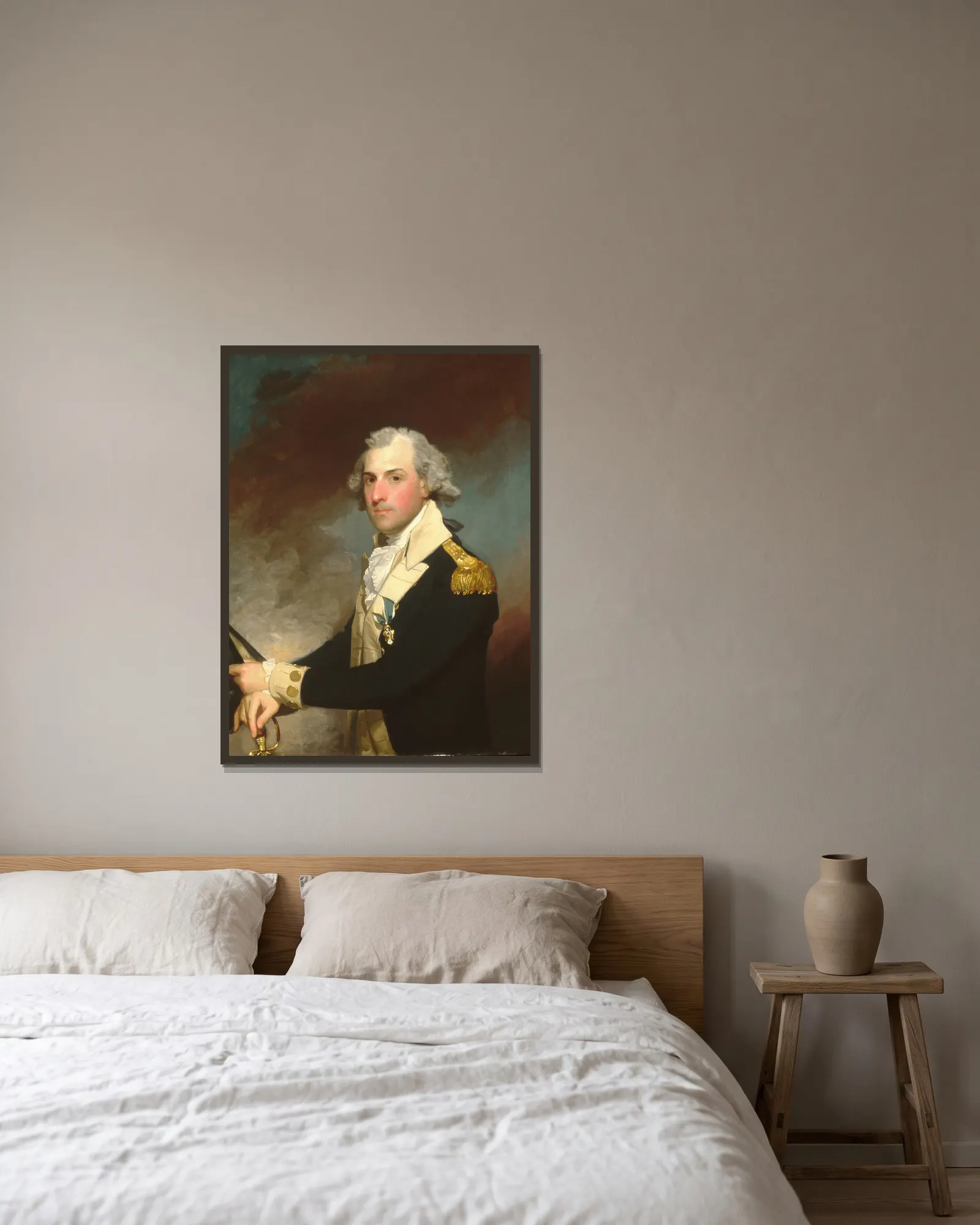 Matthew Clarkson av Gilbert Stuart inramad på en vägg