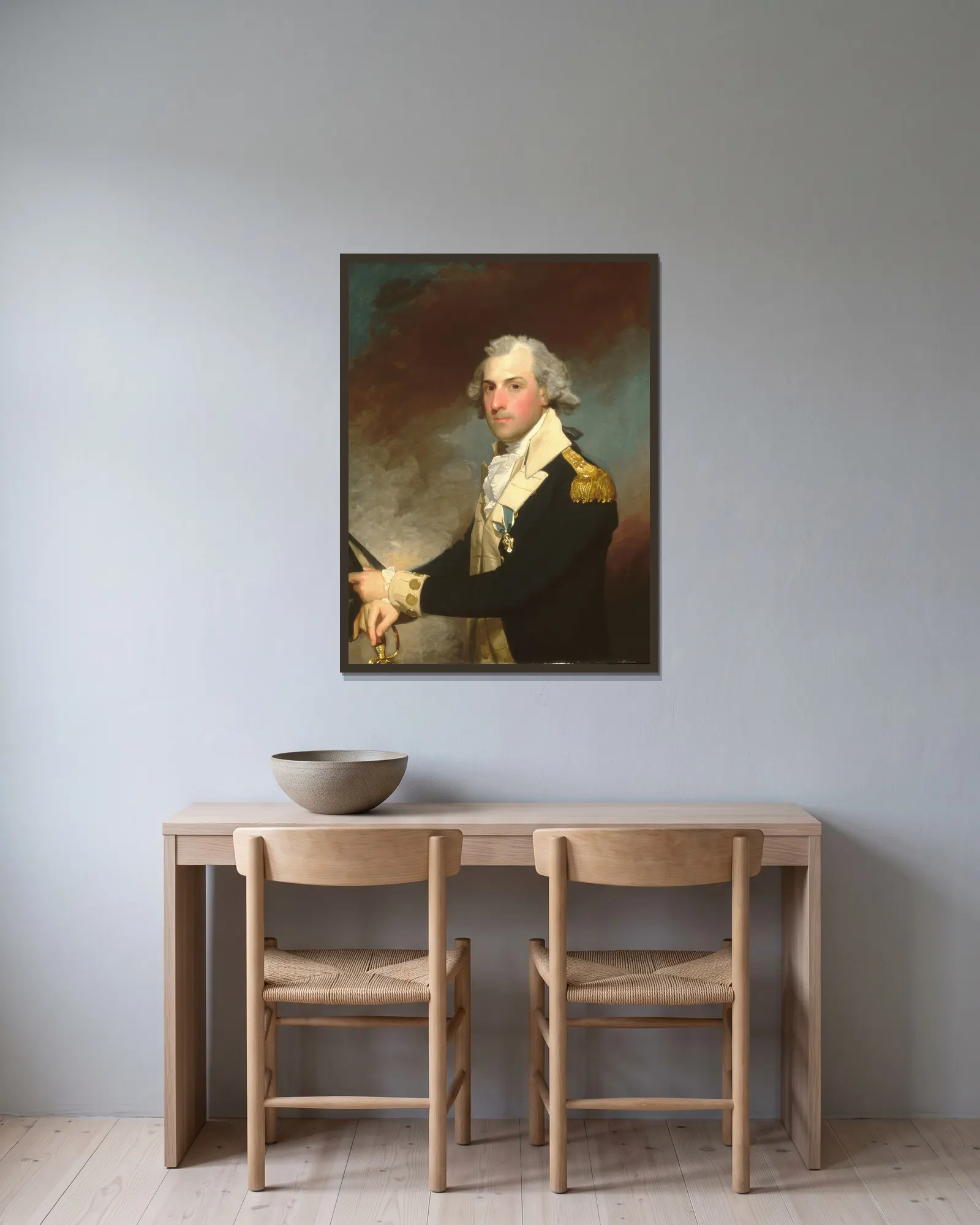 Matthew Clarkson av Gilbert Stuart inramad på en vägg