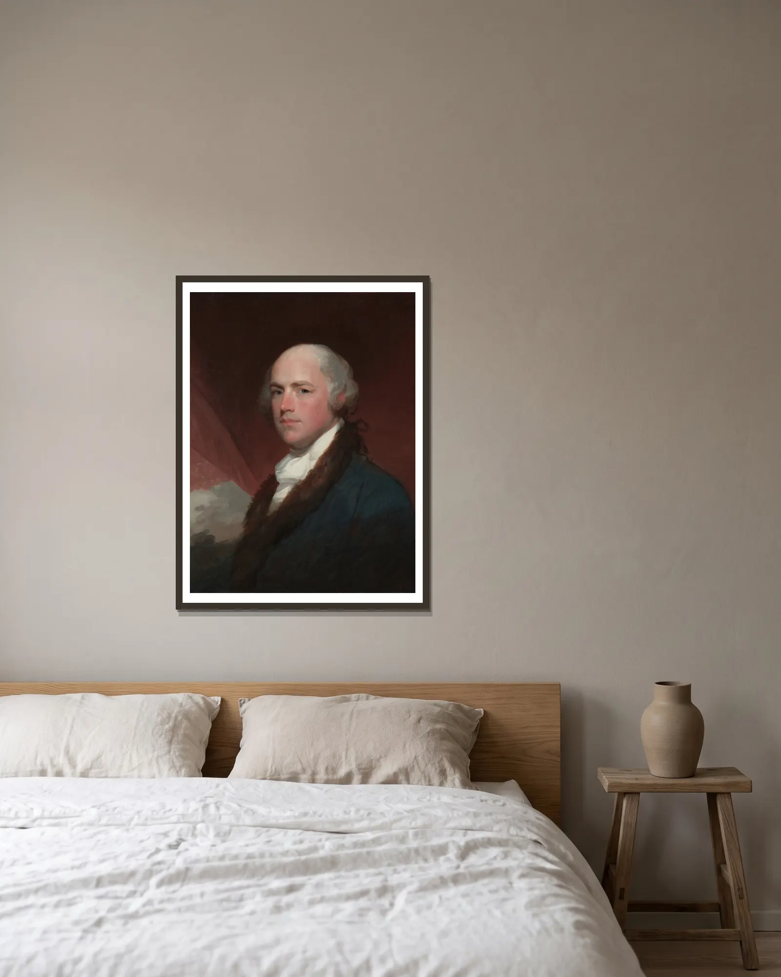 Wilson Cary Nicholas av Gilbert Stuart inramad på en vägg