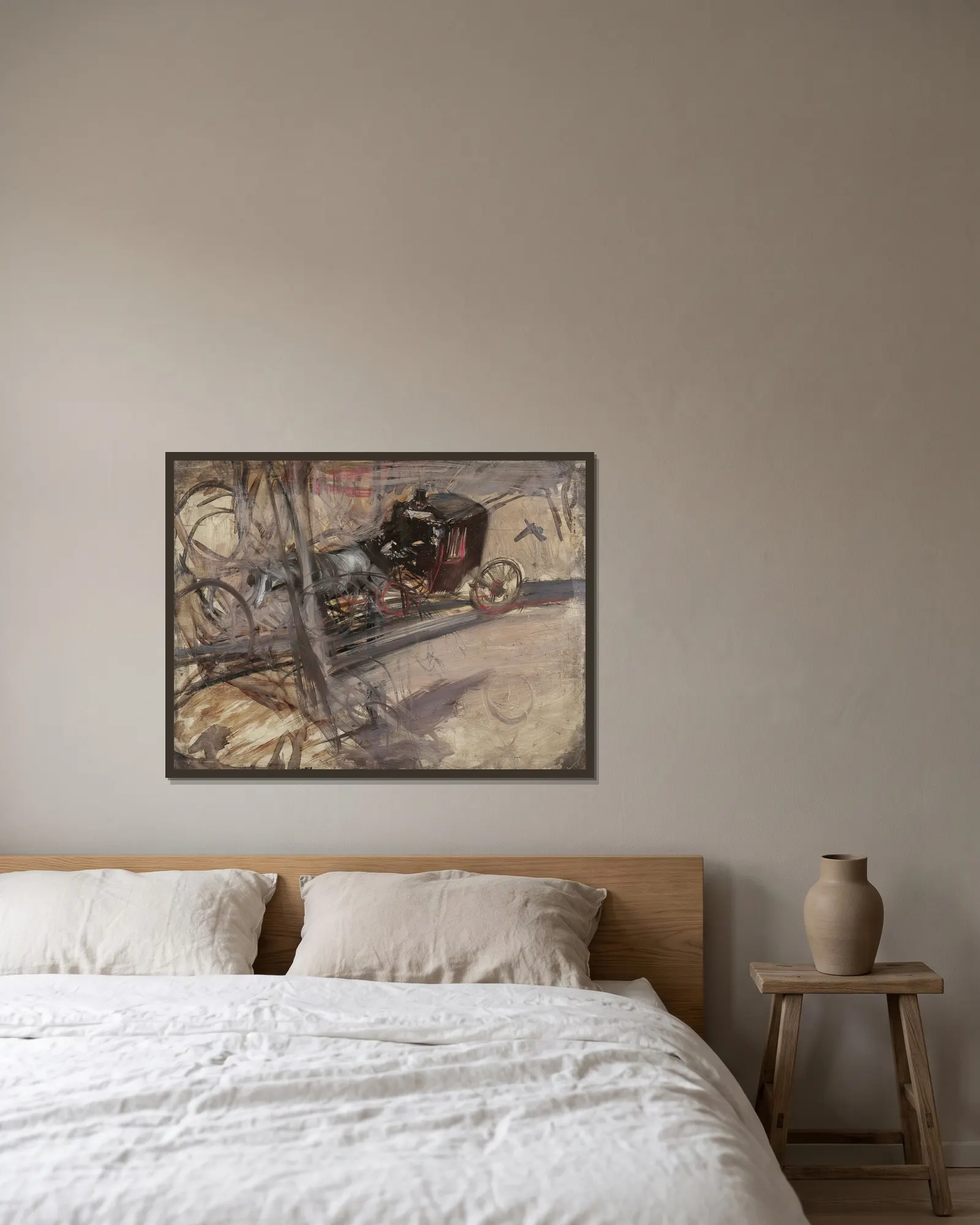 Der Kutscher (c1905) av Giovanni Boldini inramad på en vägg