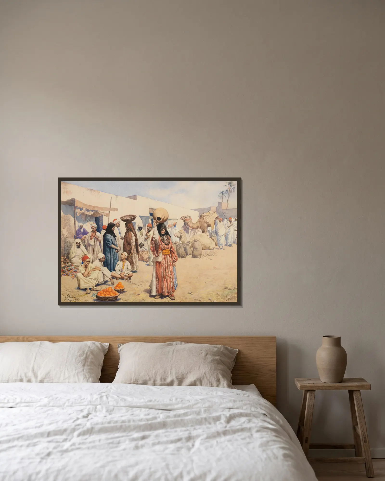 The orange sellers av Giulio Rosati inramad på en vägg