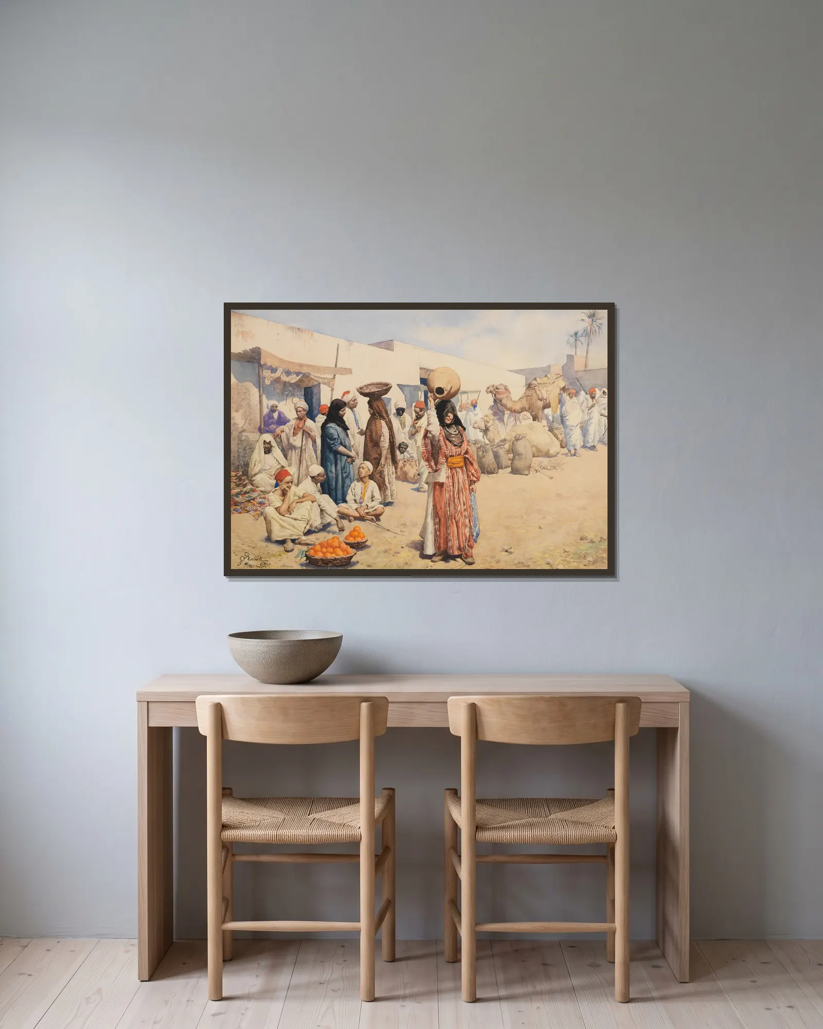 The orange sellers av Giulio Rosati inramad på en vägg