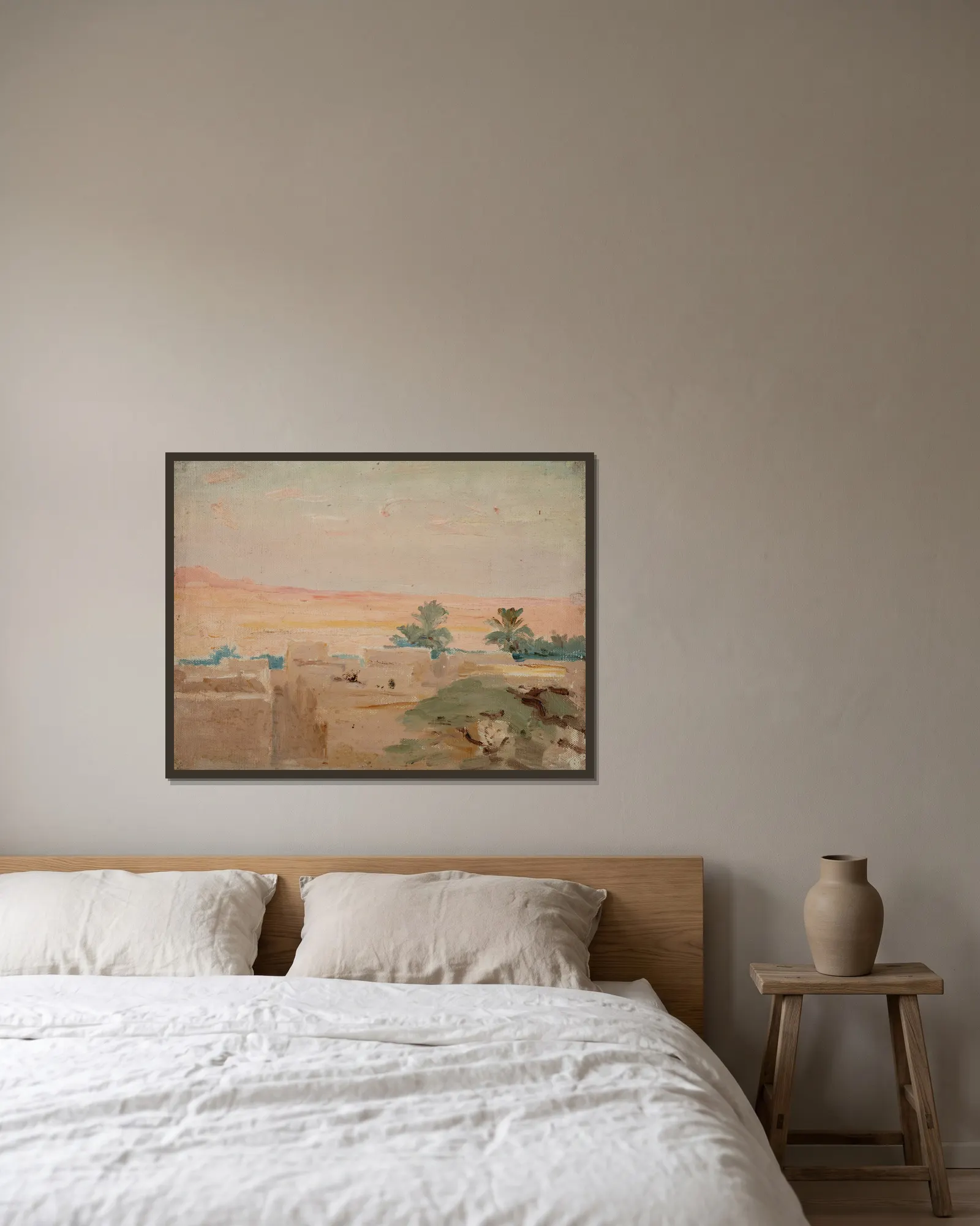 Biskra – Desert (Evening) av Jan Ciągliński inramad på en vägg