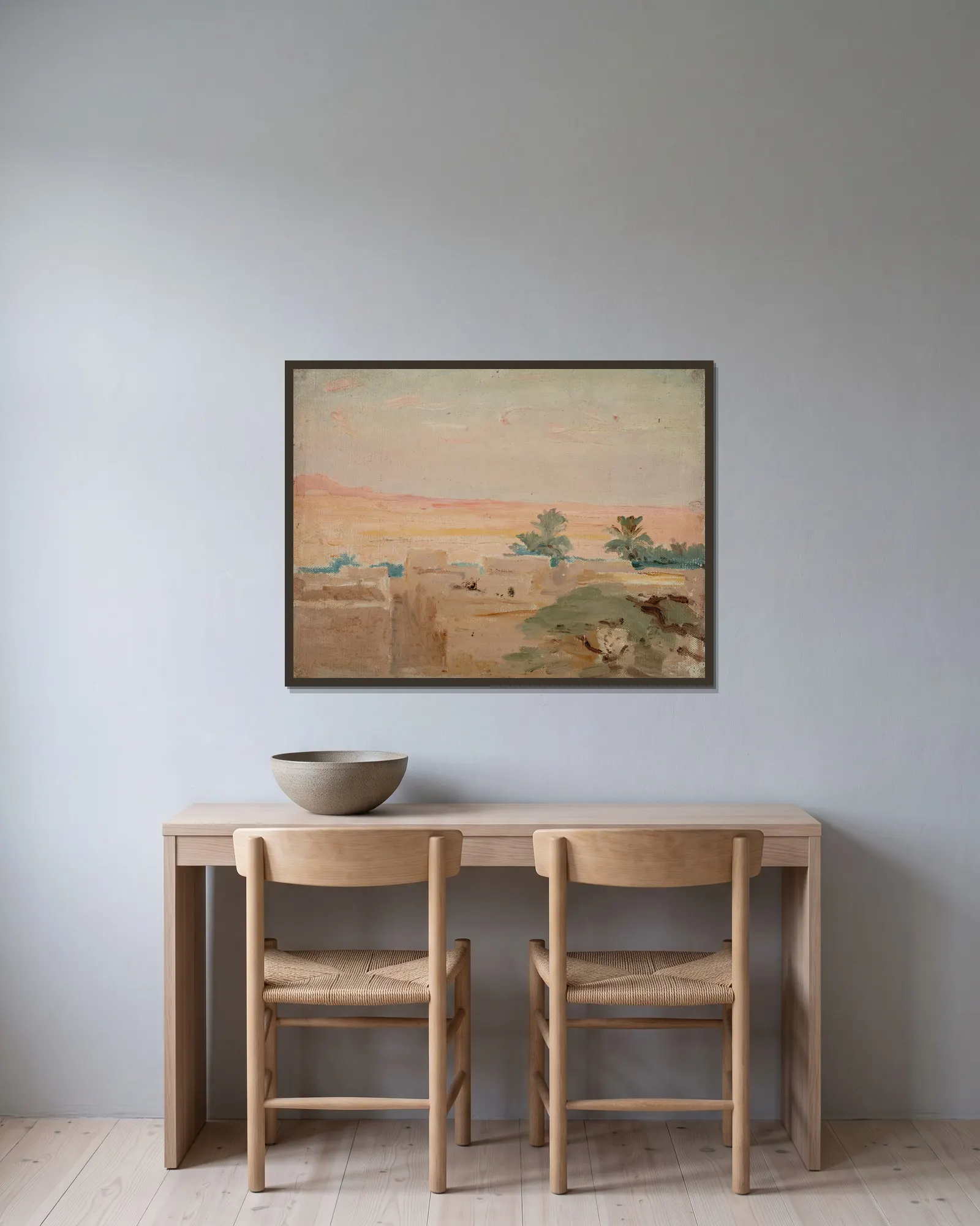 Biskra – Desert (Evening) av Jan Ciągliński inramad på en vägg