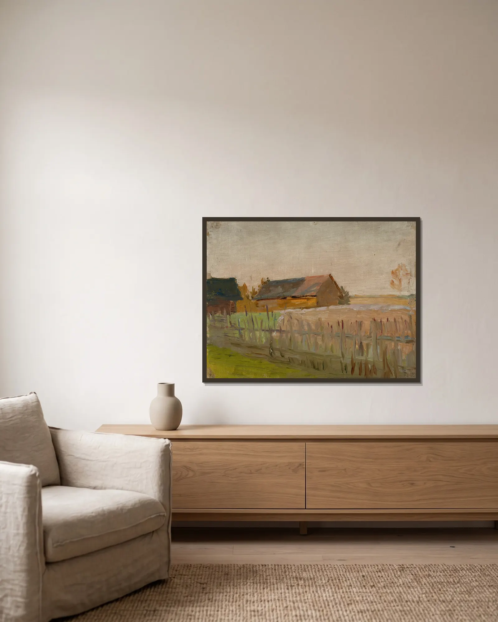 Evening av Jan Ciągliński inramad på en vägg