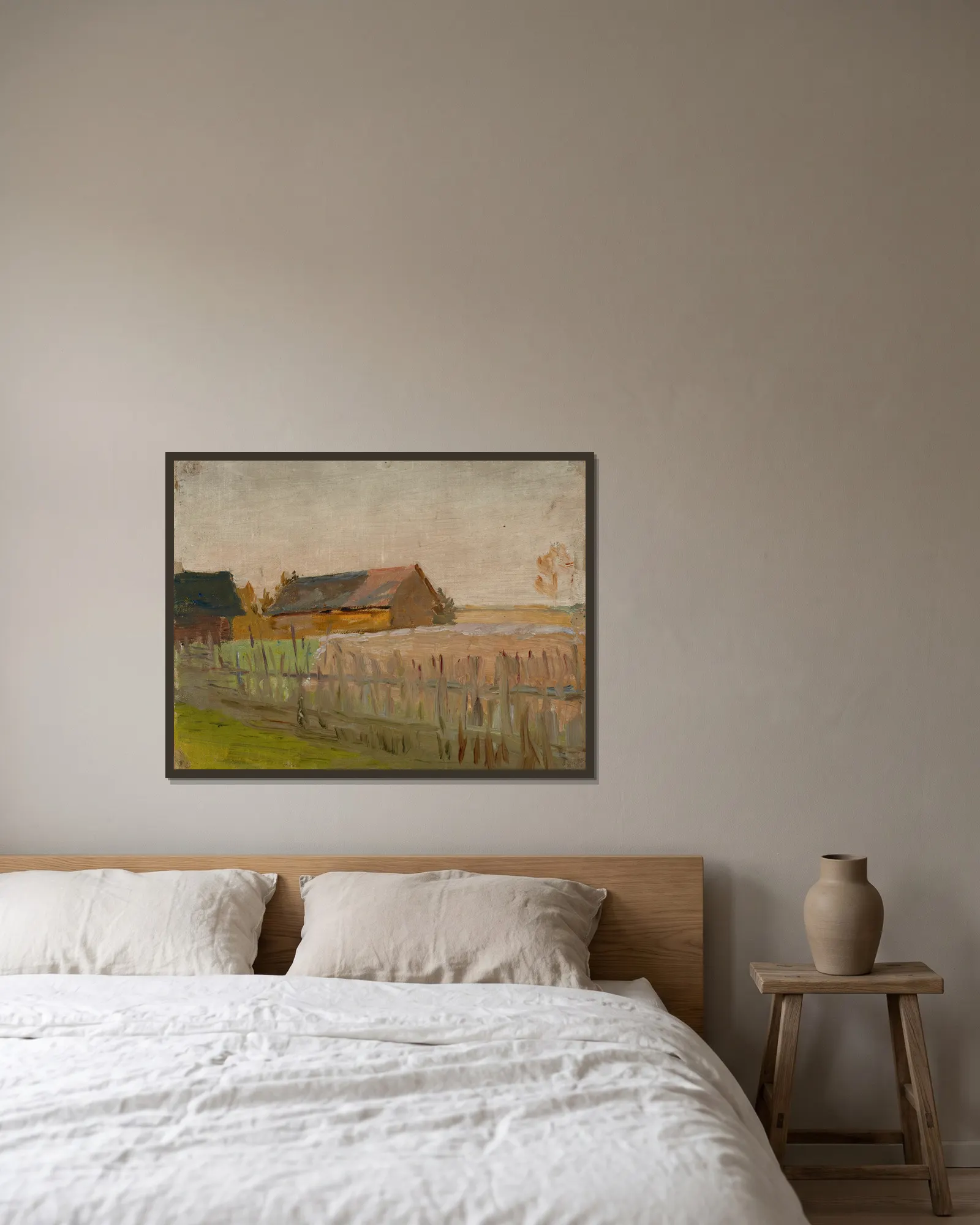 Evening av Jan Ciągliński inramad på en vägg