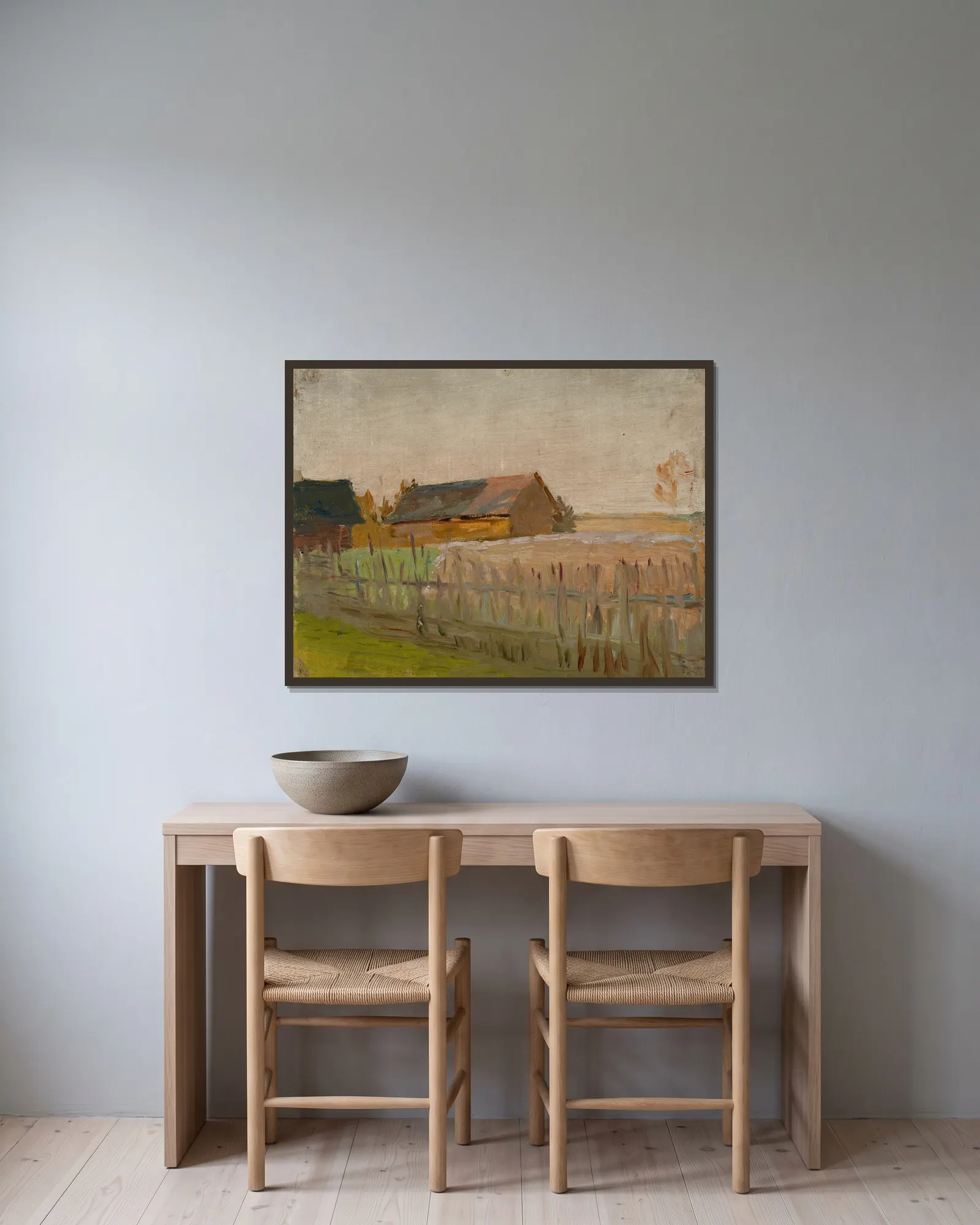 Evening av Jan Ciągliński inramad på en vägg