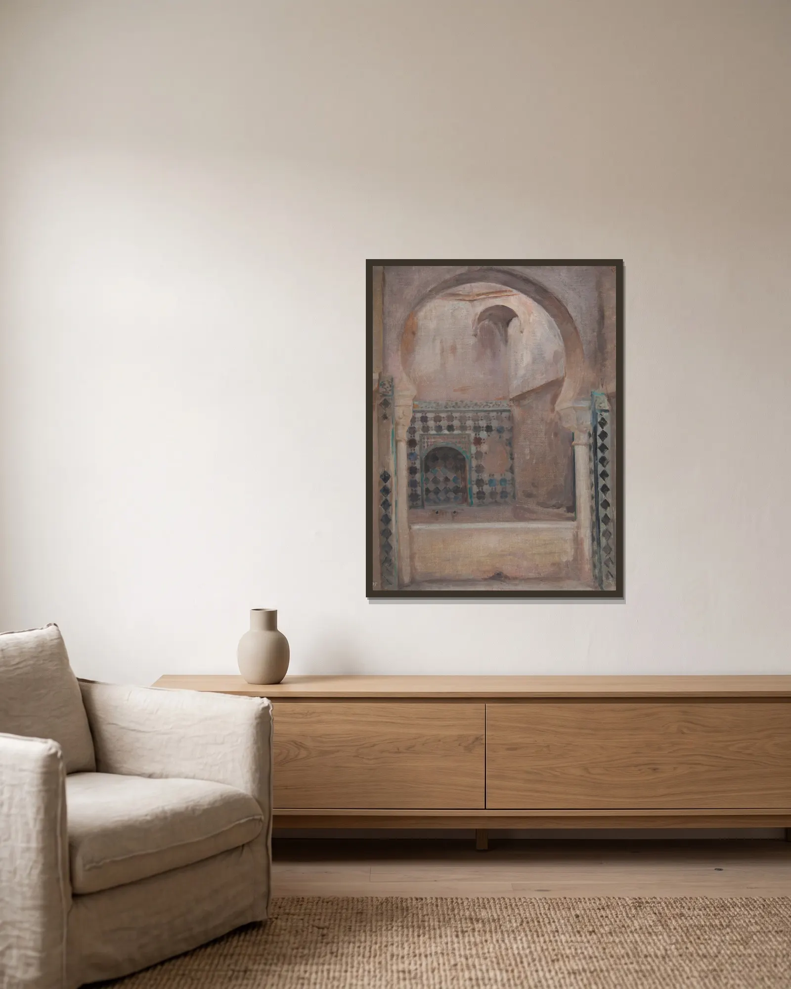 Granada (Alhambra) av Jan Ciągliński inramad på en vägg