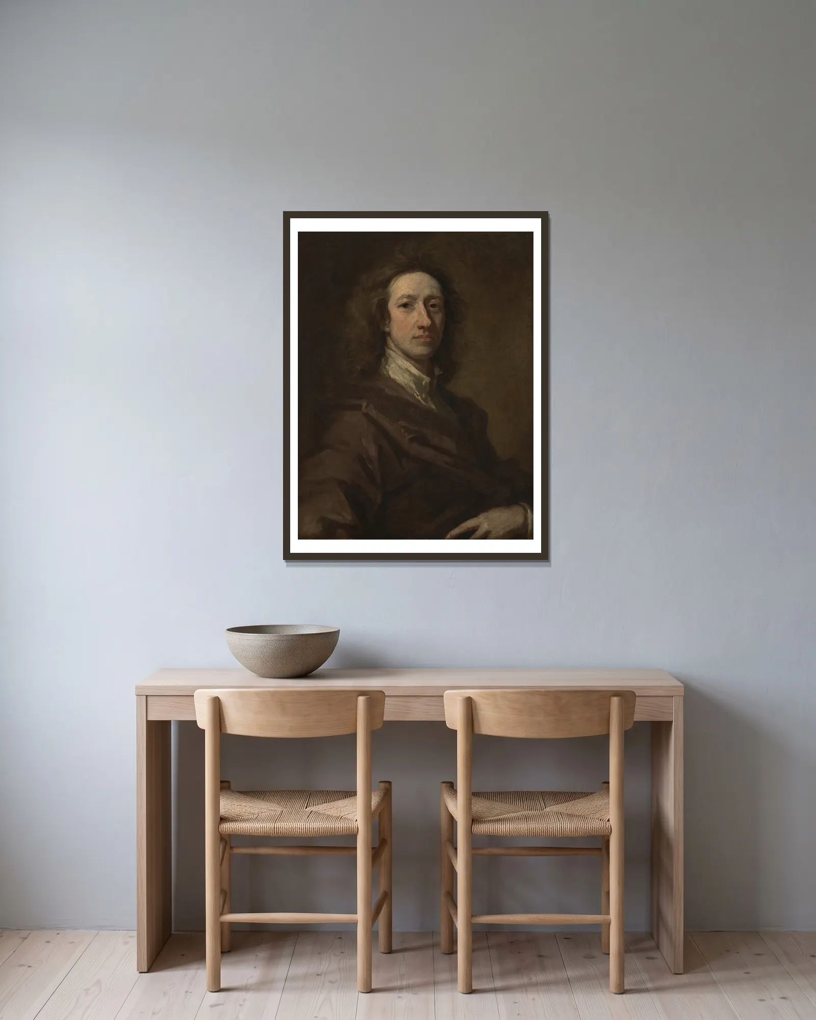 Cornelis de Bruyn (1652-1727) av Sir Godfrey Kneller inramad på en vägg
