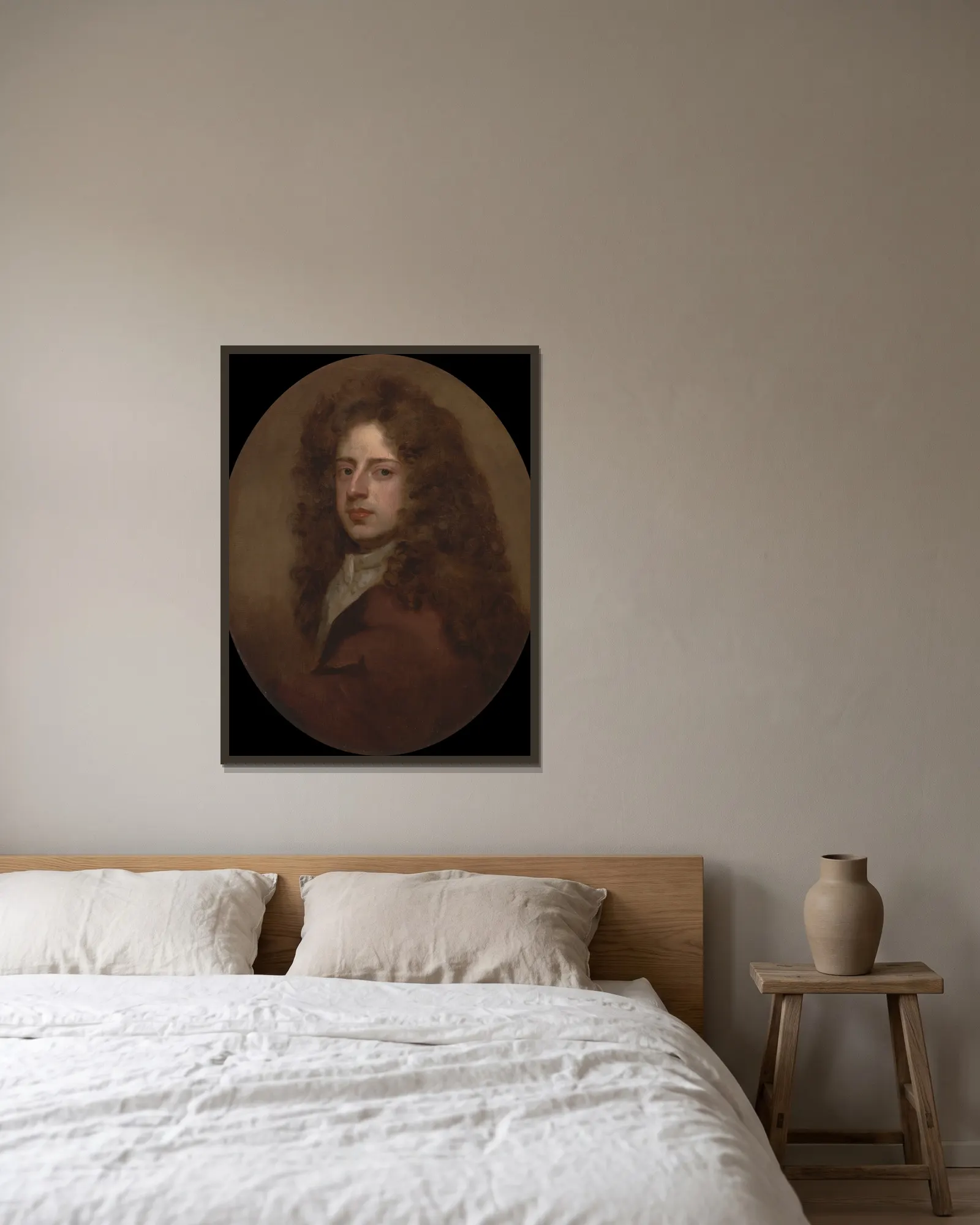 Self-Portrait av Sir Godfrey Kneller inramad på en vägg
