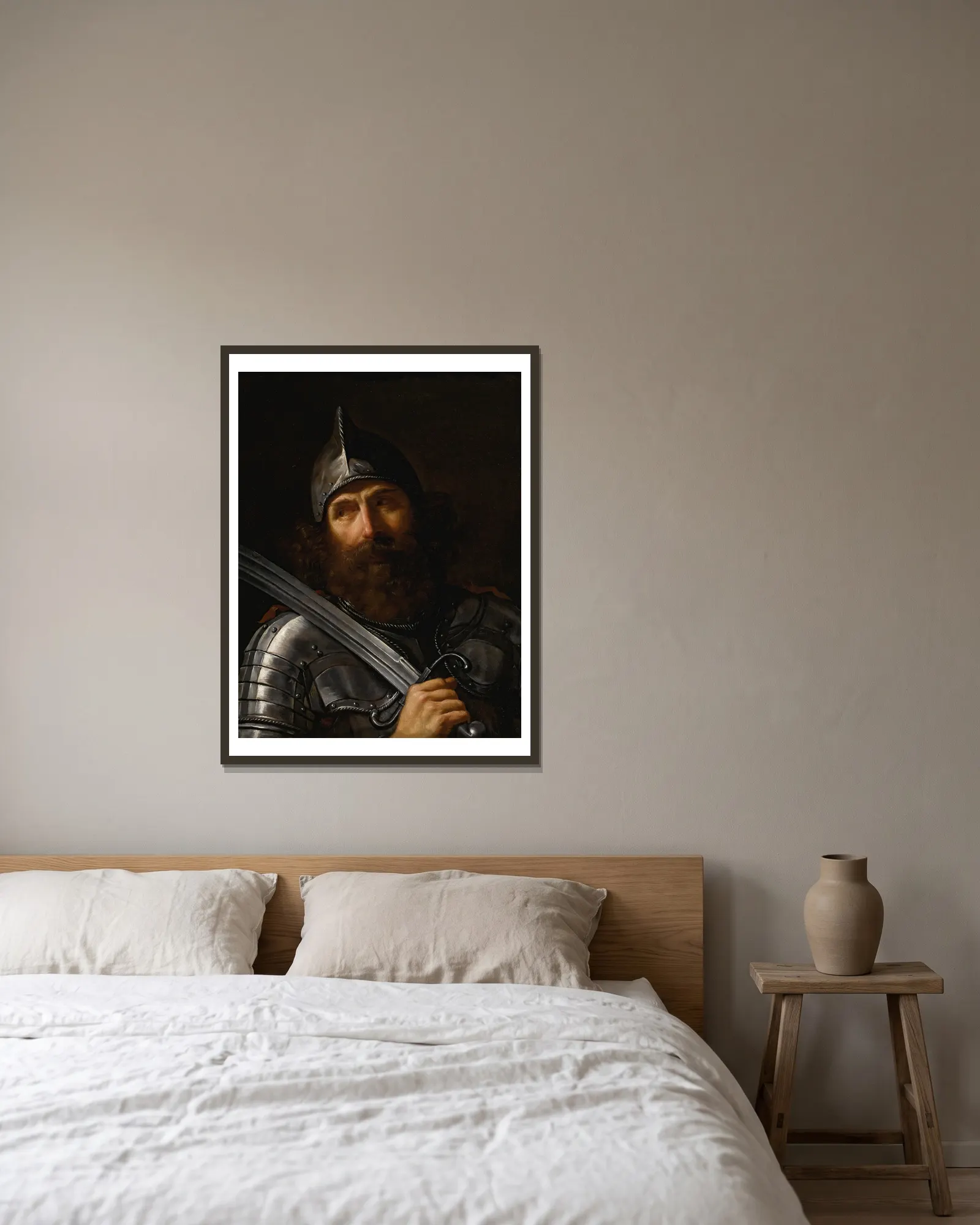 Mars av Guercino inramad på en vägg