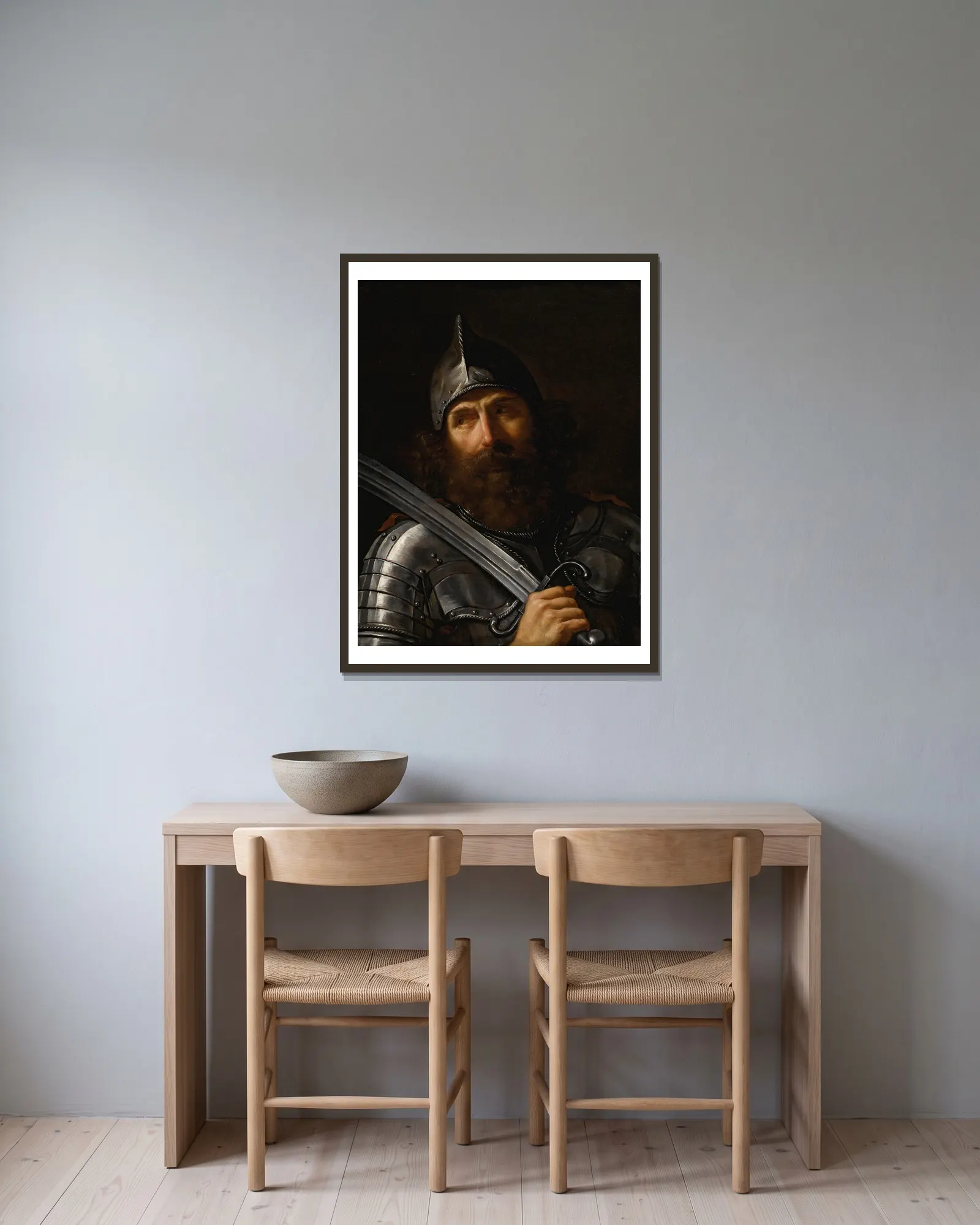 Mars av Guercino inramad på en vägg