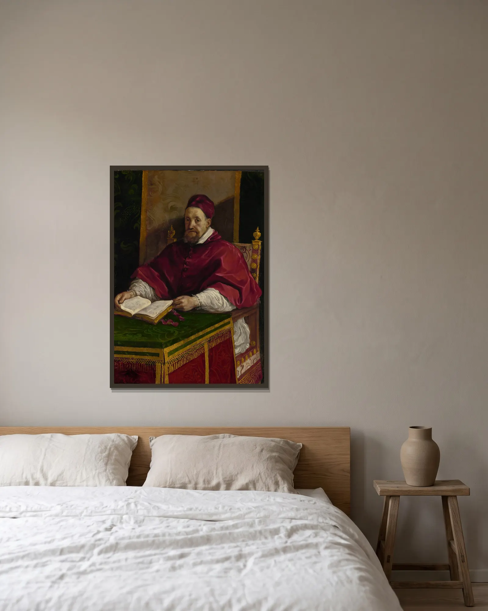 Pope Gregory XV av Guercino inramad på en vägg