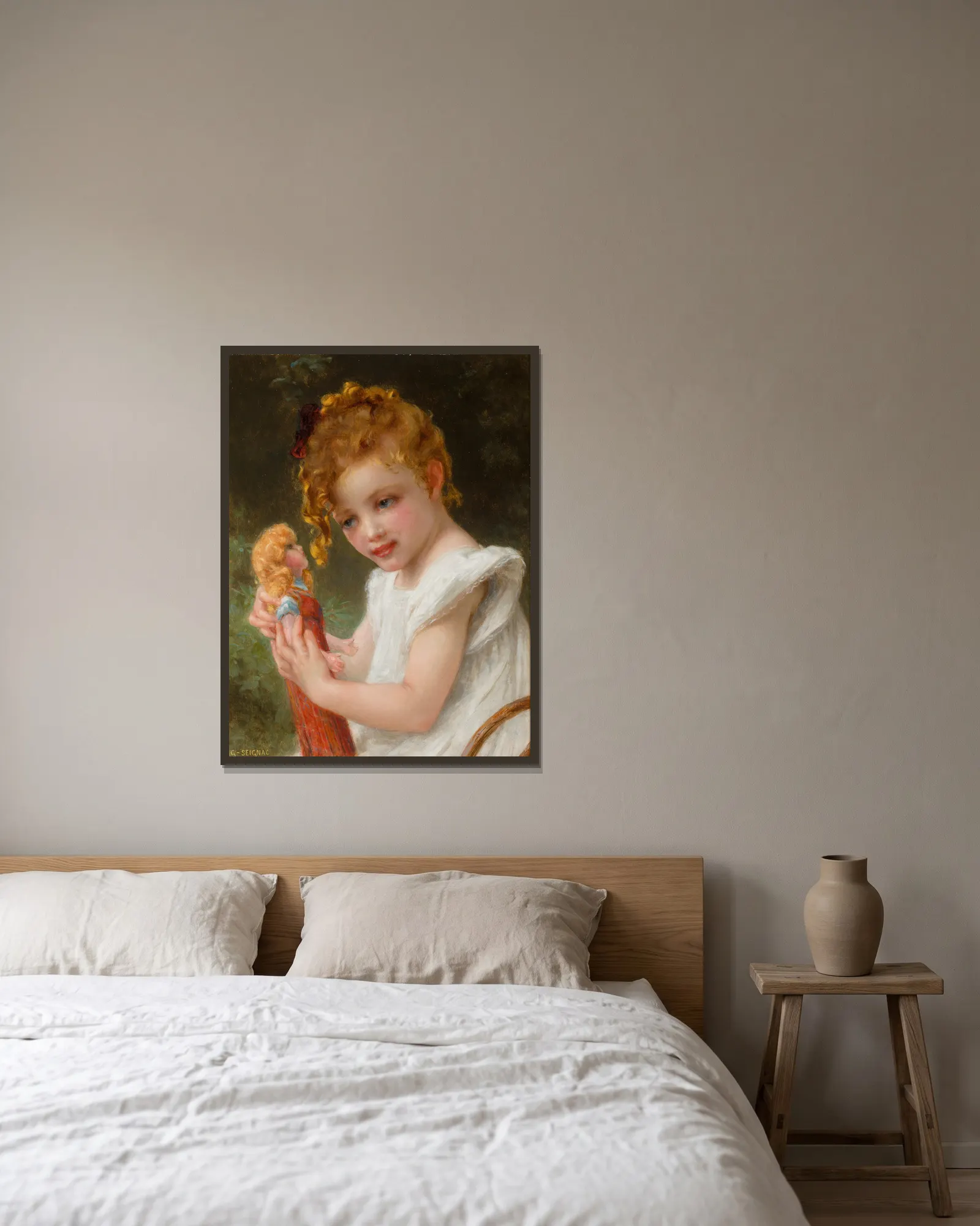 The new doll av Guillaume Seignac inramad på en vägg