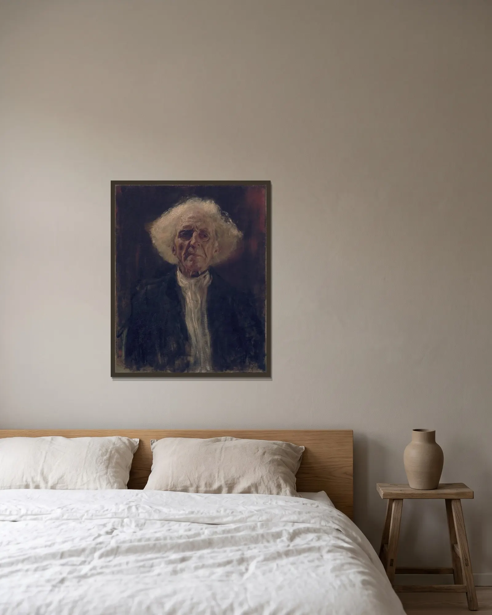 Blind Man av Gustav Klimt inramad på en vägg