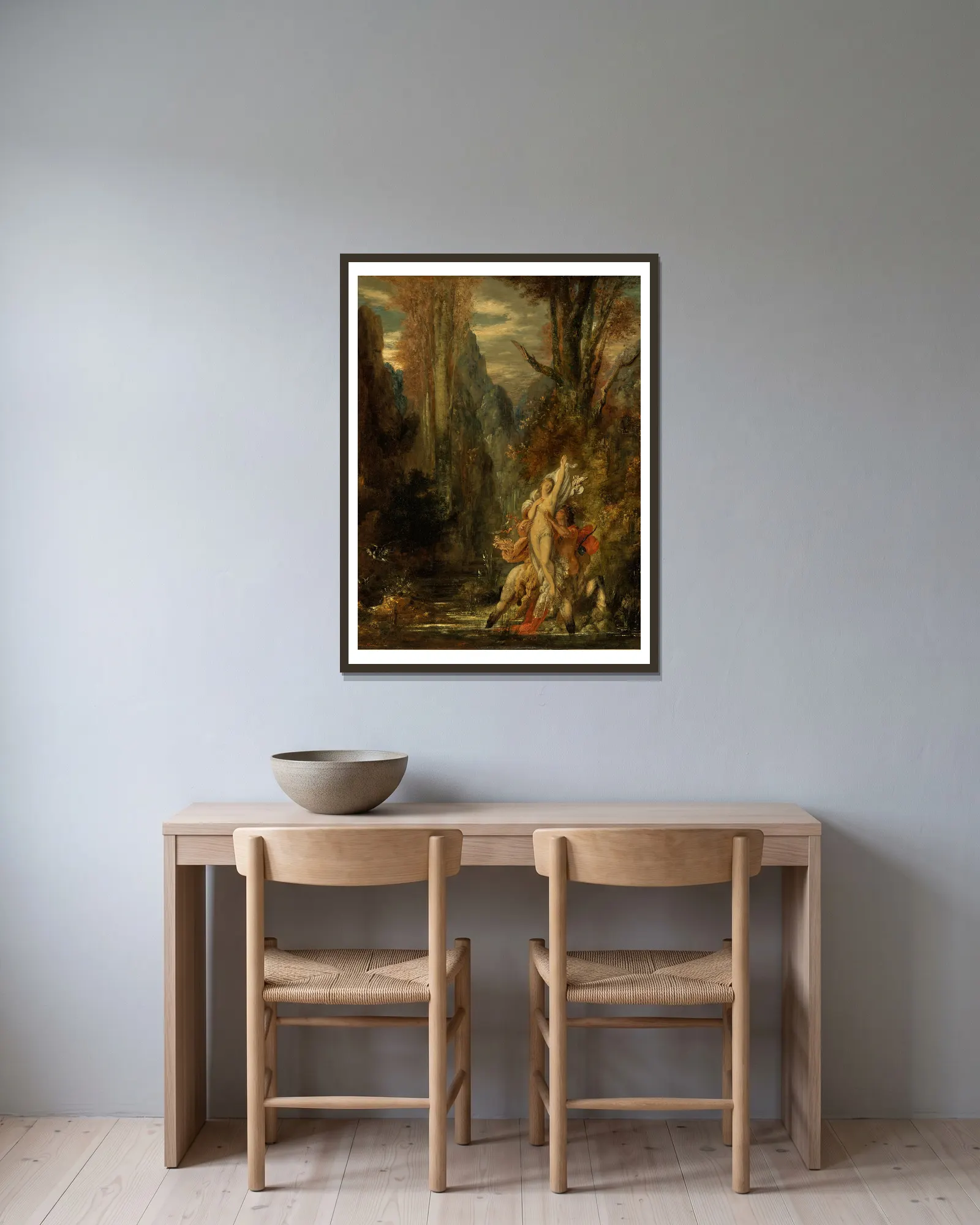 Dejanira (Autumn) av Gustave Moreau inramad på en vägg