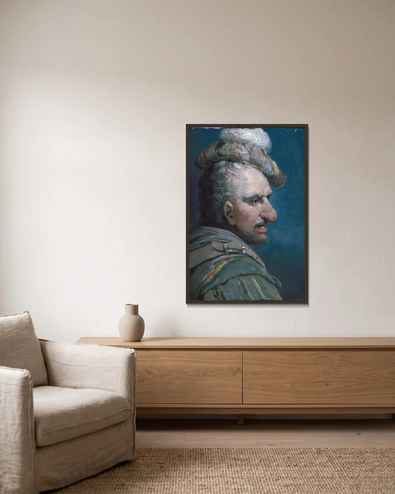 Bardolph av John Hamilton Mortimer inramad på en vägg