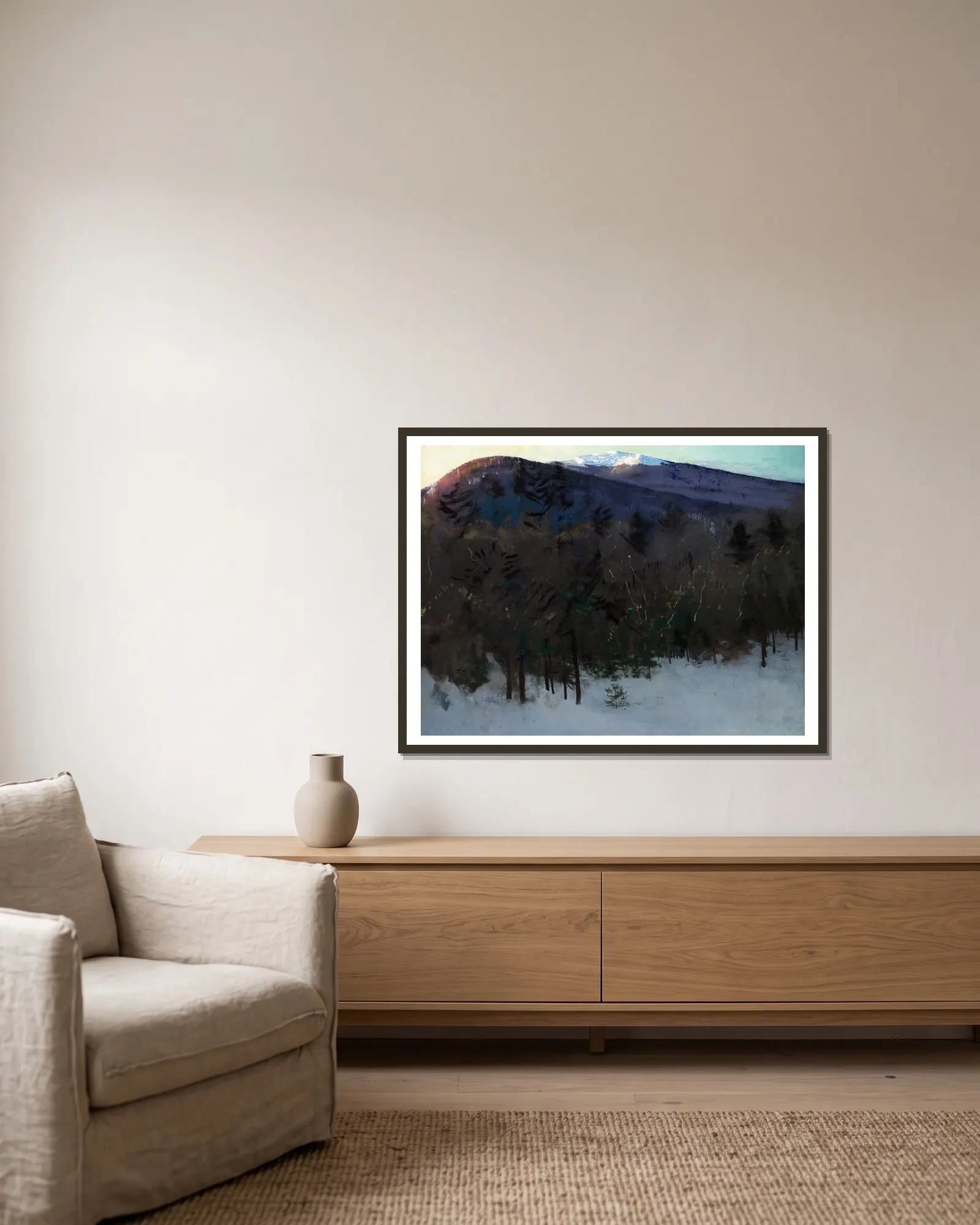 Mount Monadnock av Abbott Handerson Thayer inramad på en vägg