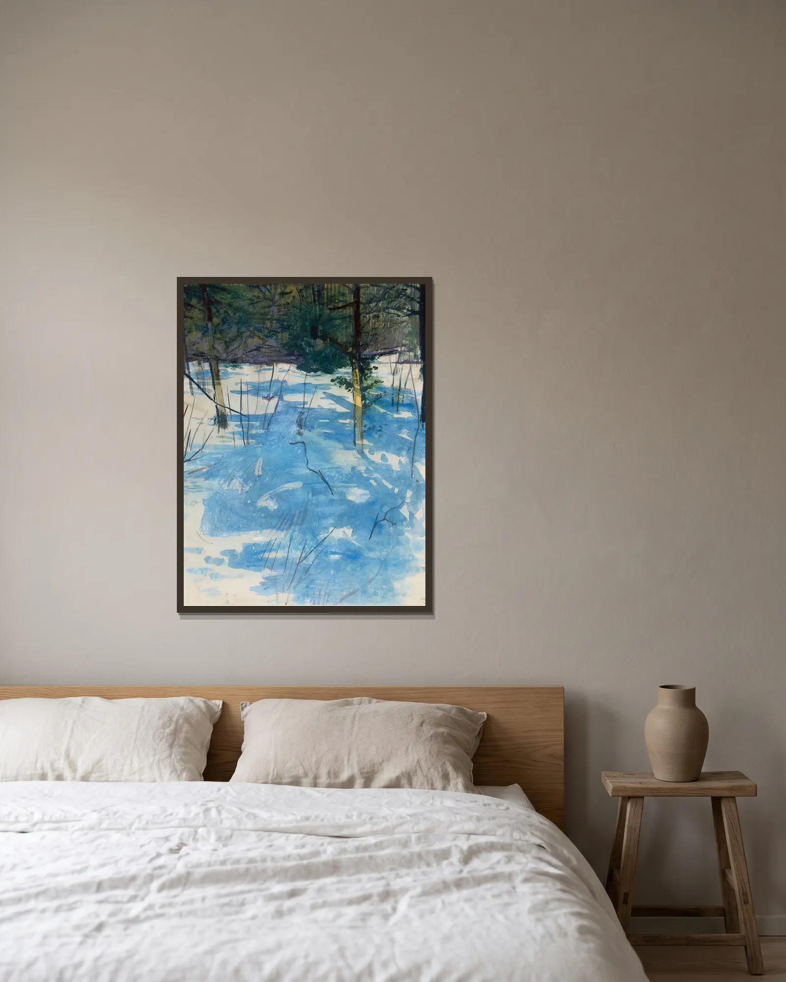 Winter, Monadnock av Abbott Handerson Thayer inramad på en vägg